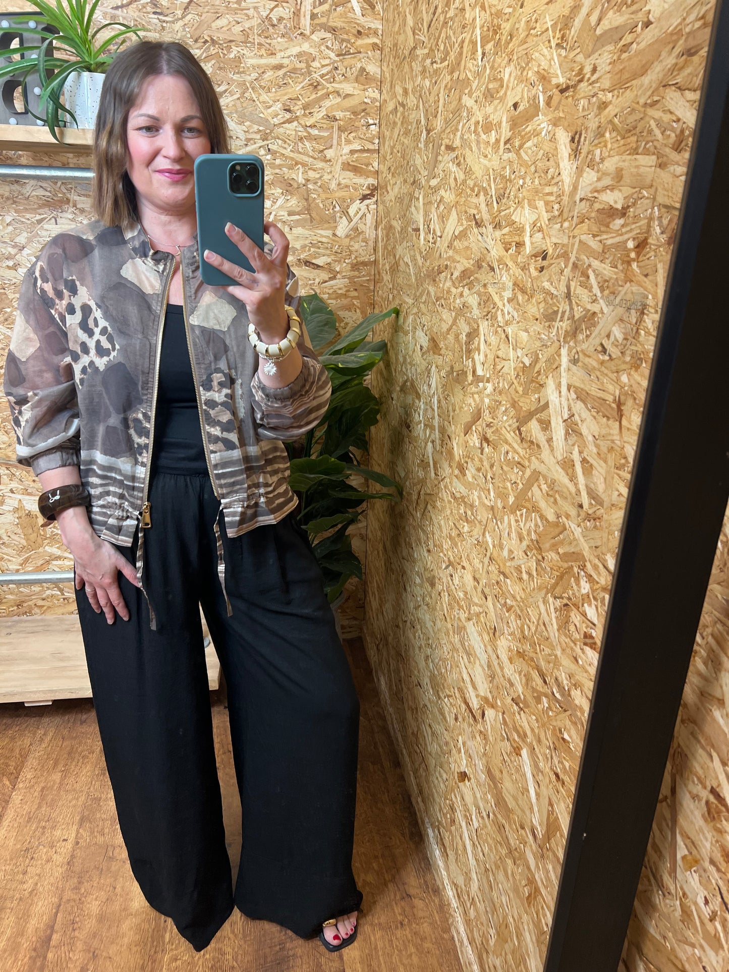 Lightweight Animal Print Bomber Jacket