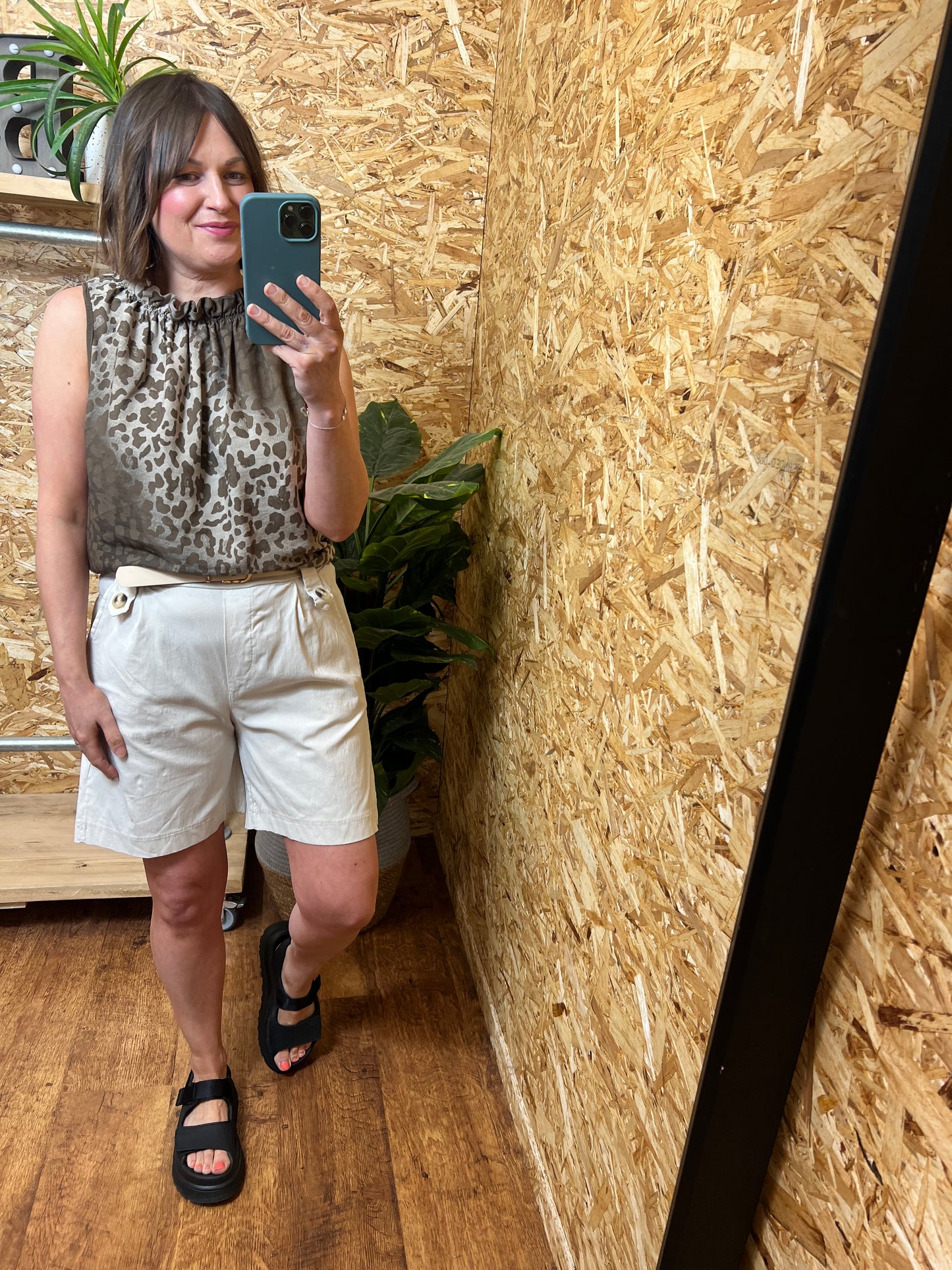 Belted Button Shorts