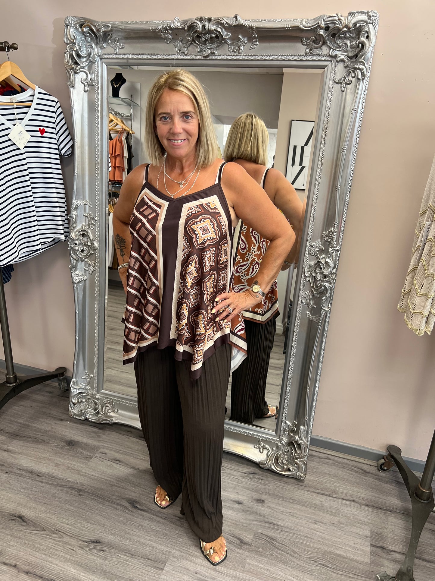 Tile Print Cami Vest