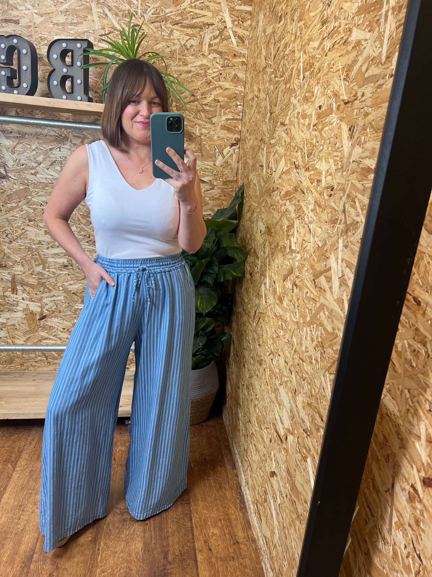Denim Stripe Trousers