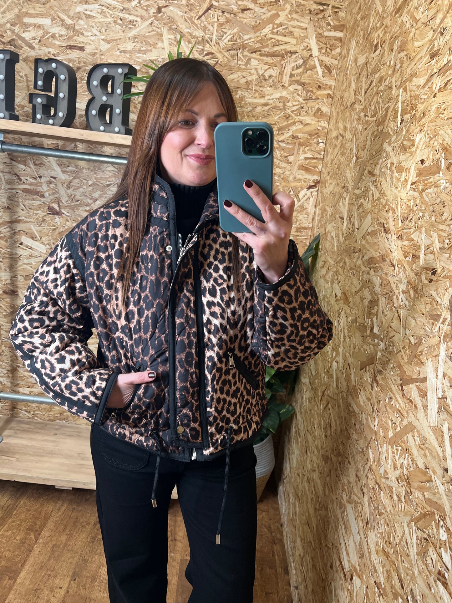 Lightweight Animal Print Padded Jacket