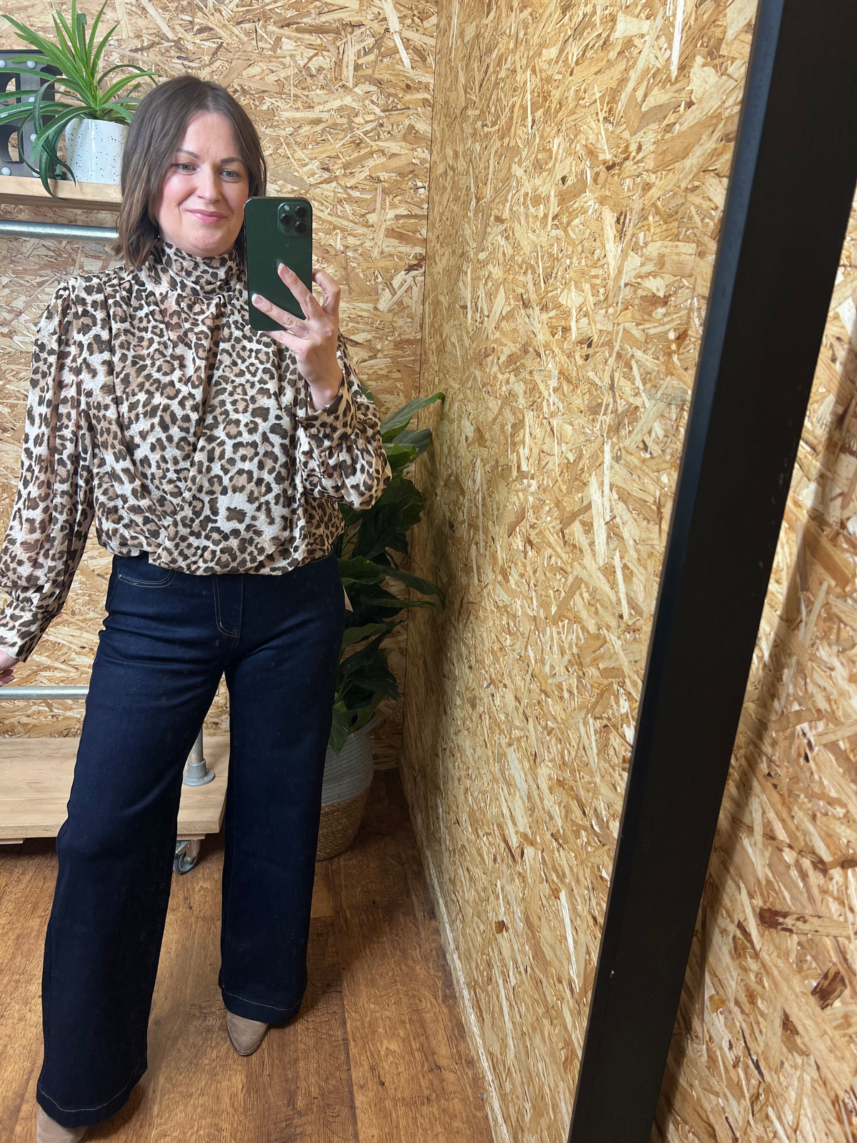 Leopard Tie Back Blouse