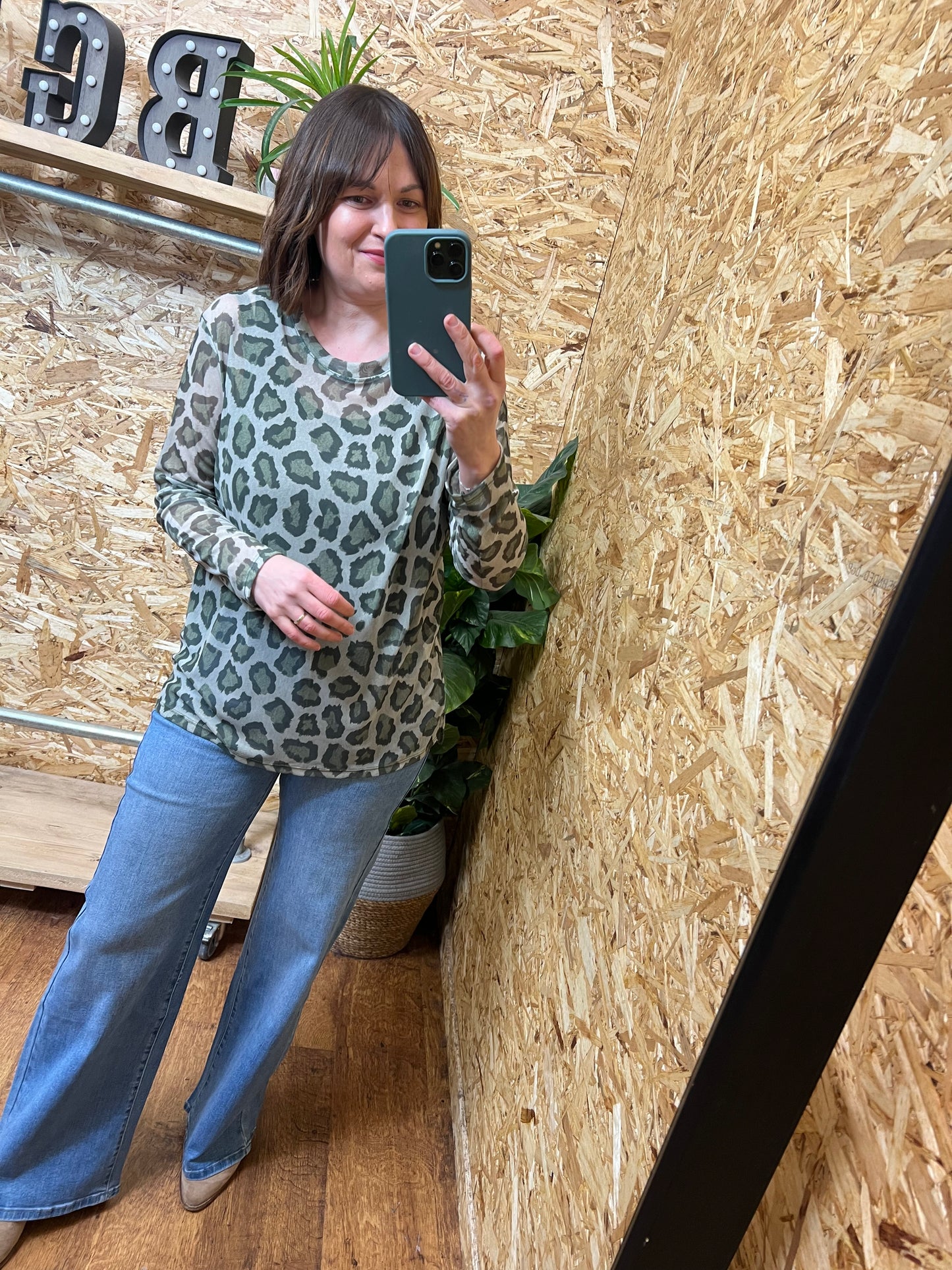 Lena Animal Print Mesh Top