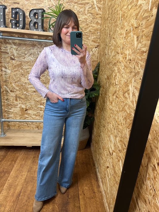 Ditsy Floral Mesh Top