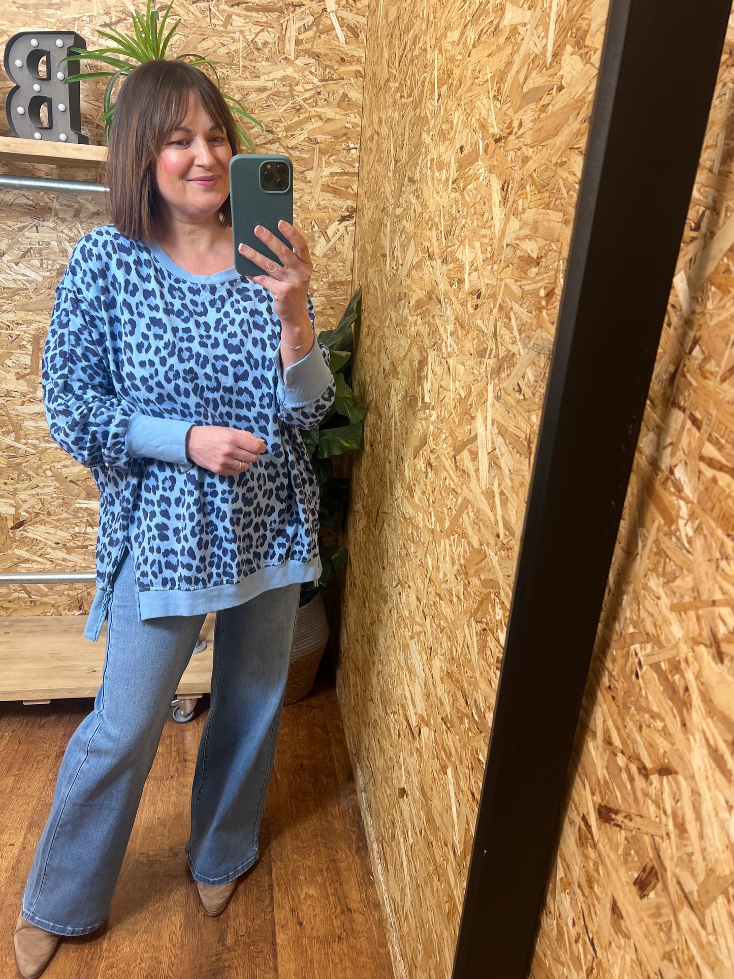 Oversized Animal Print Sweatshirt