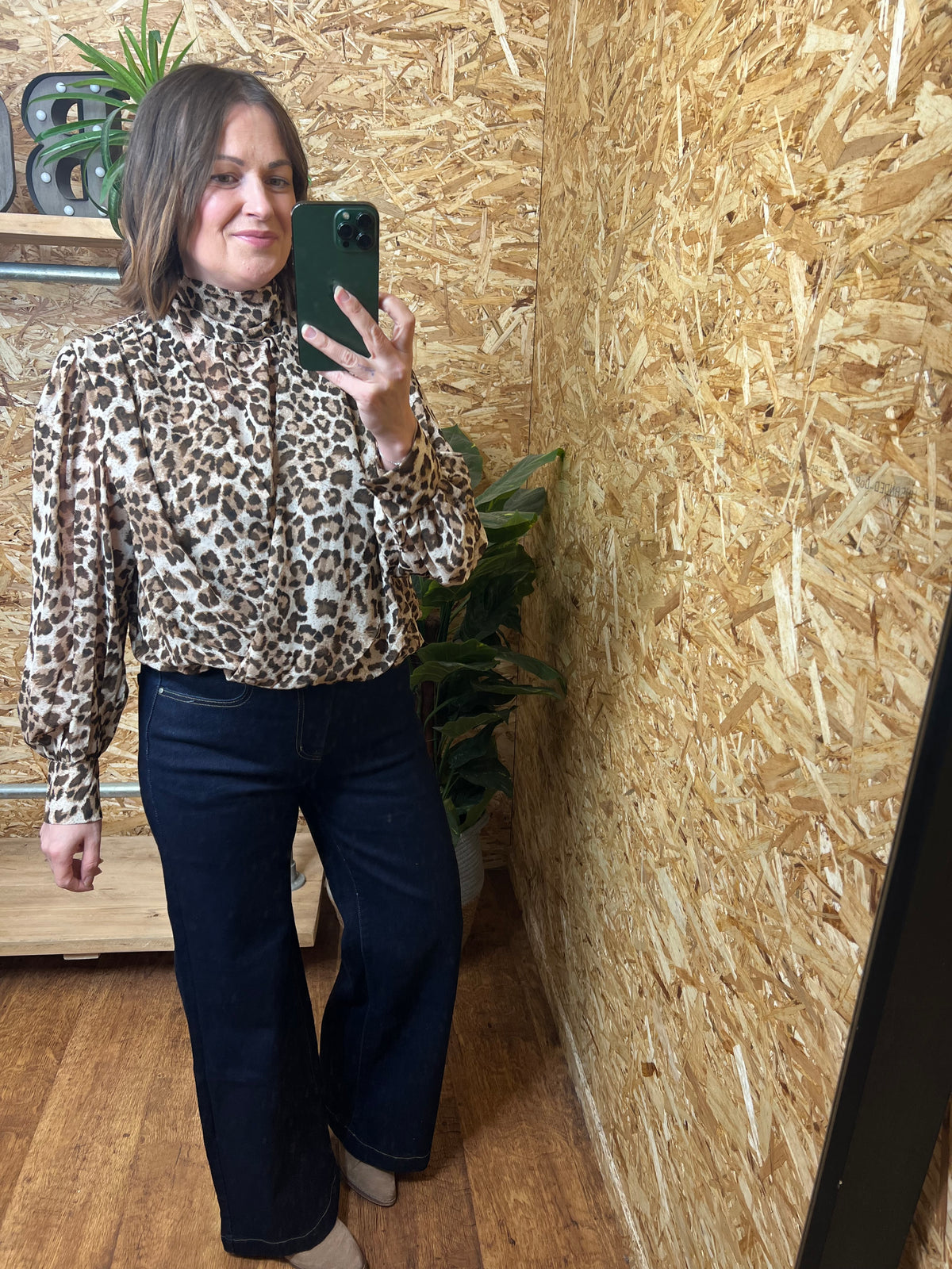 Leopard Tie Back Blouse