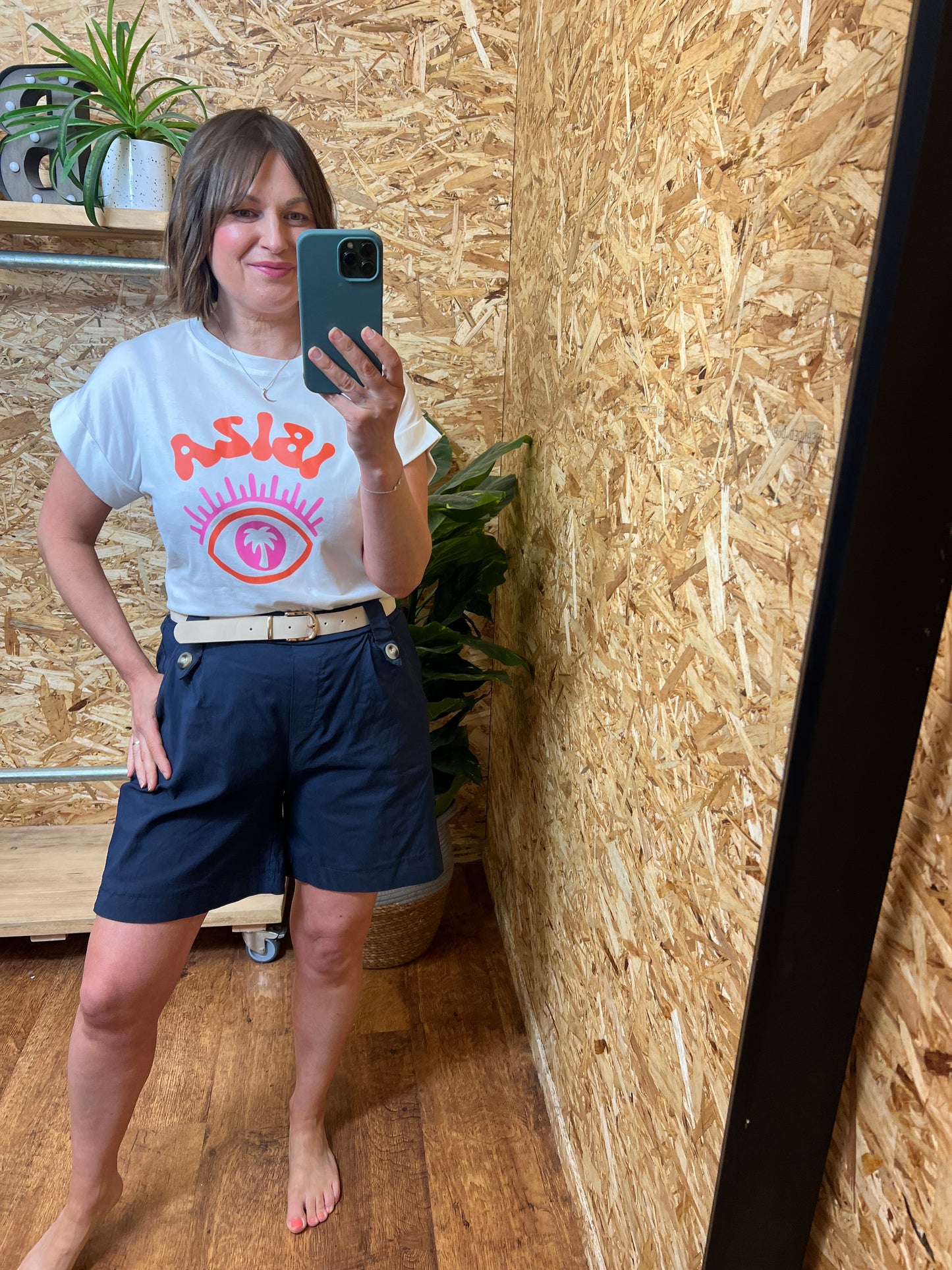 Belted Button Shorts