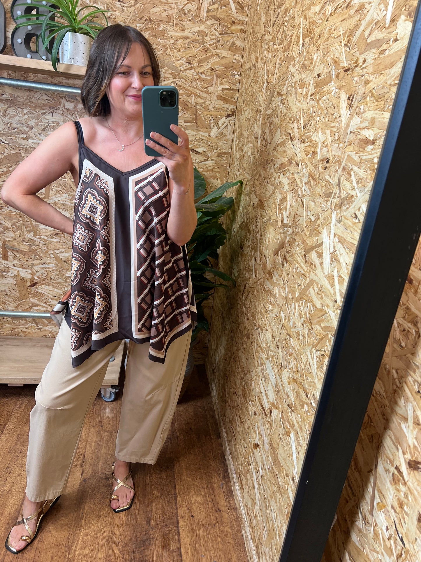 Tile Print Cami Vest