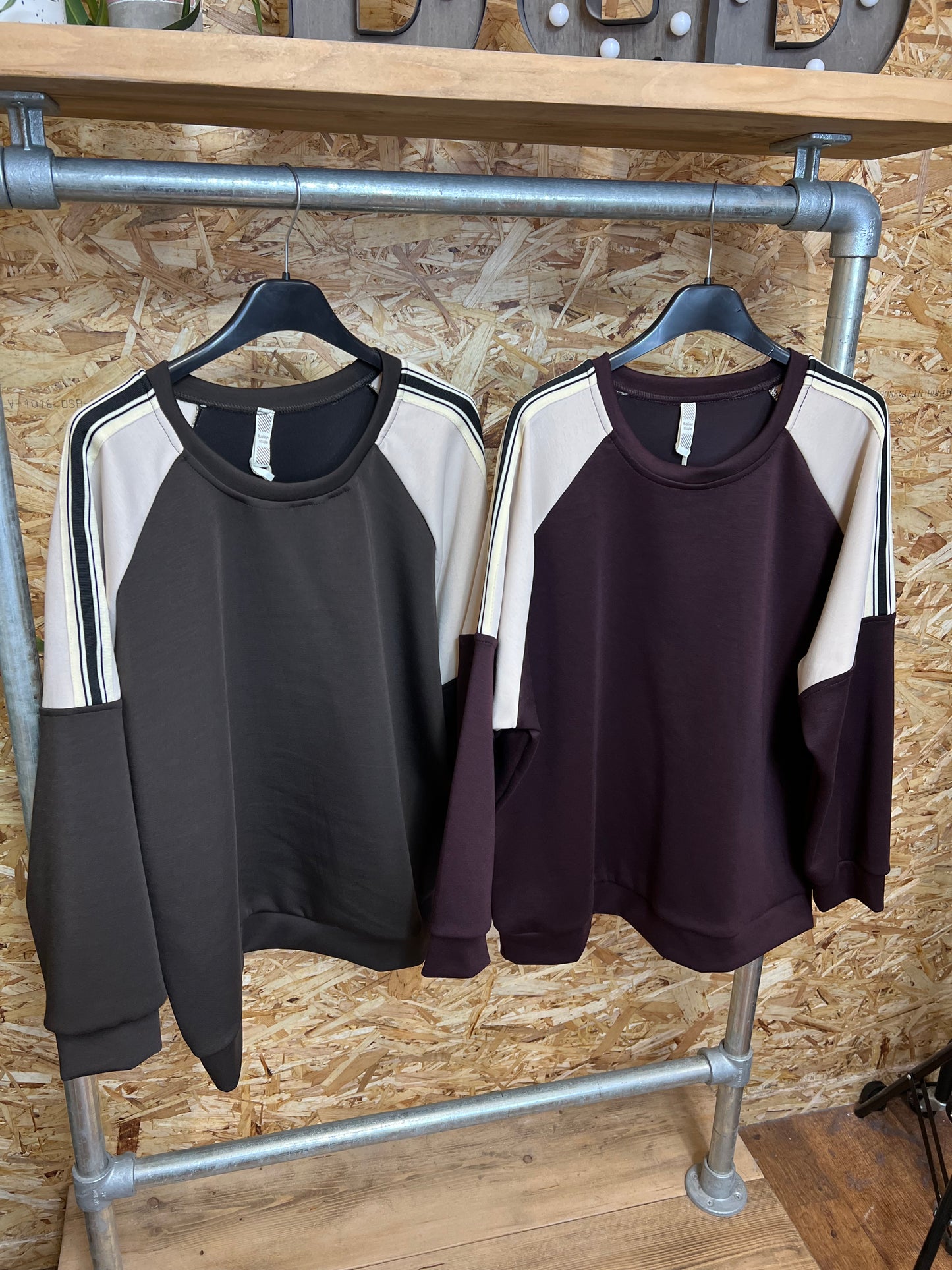 Stripe Trim Sweatshirt