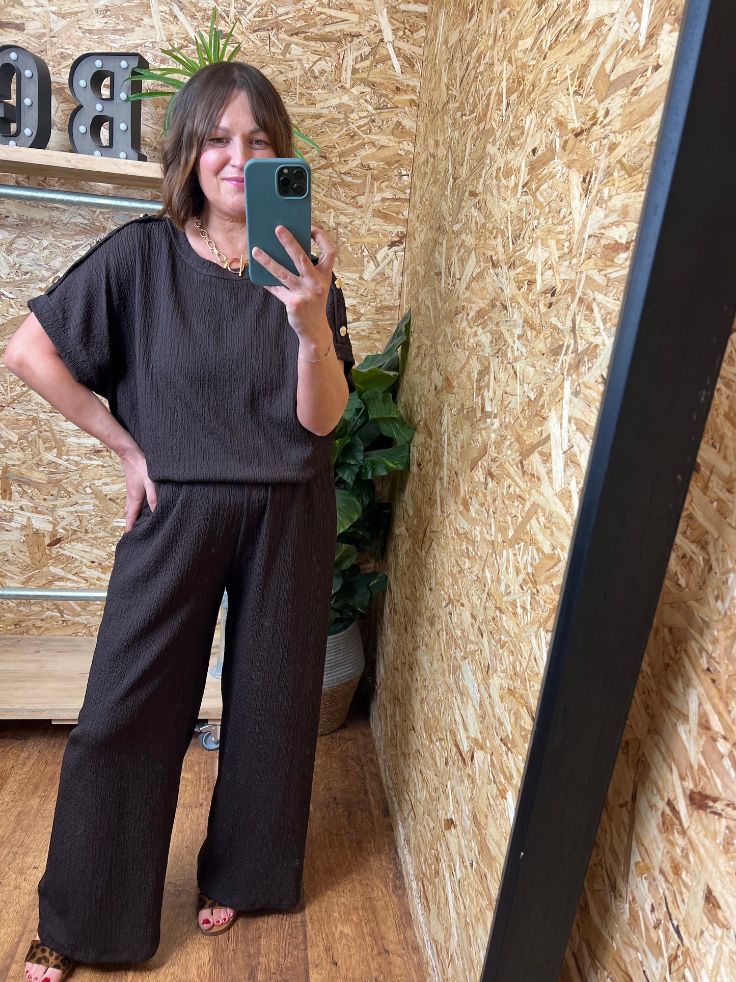 Gold Button Detail Co Ord