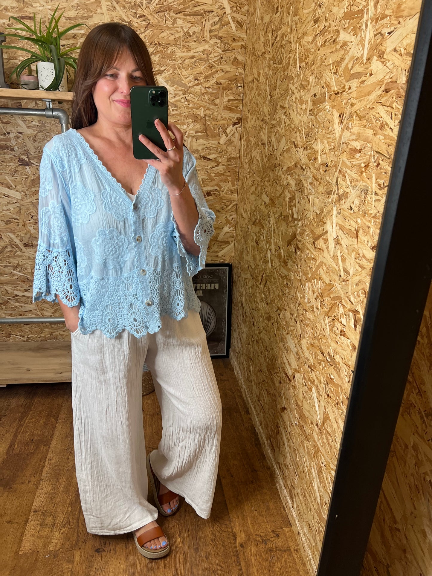 Lana Crochet Button Top