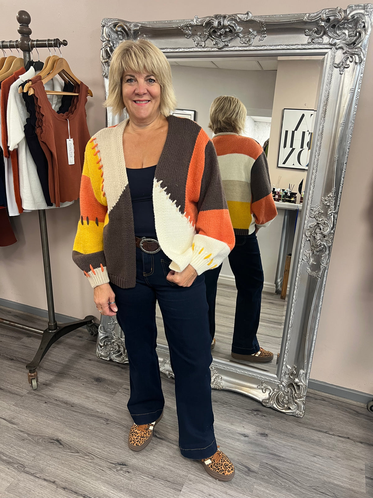 Chunky Colour Block Cardigan
