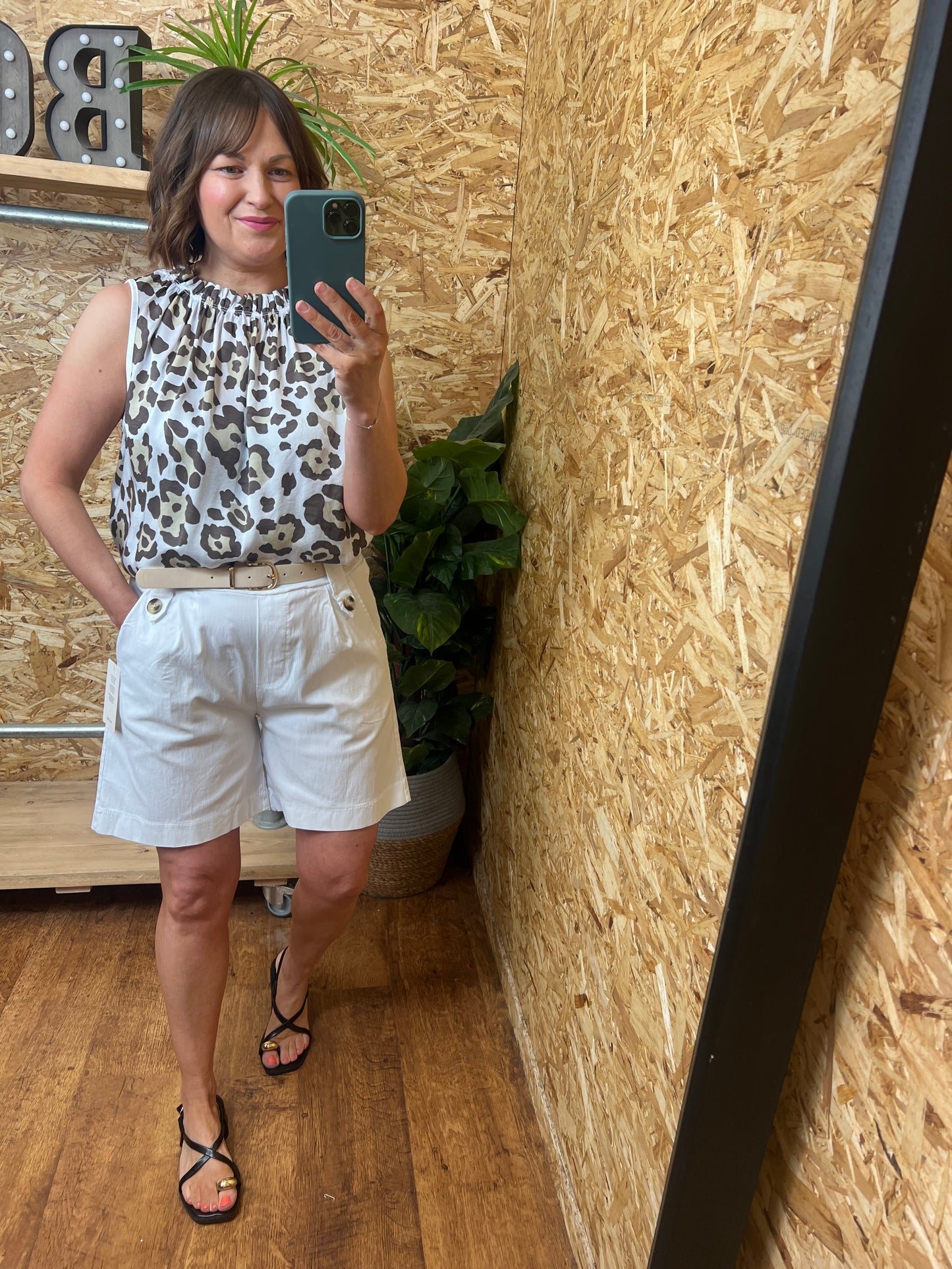 Belted Button Shorts