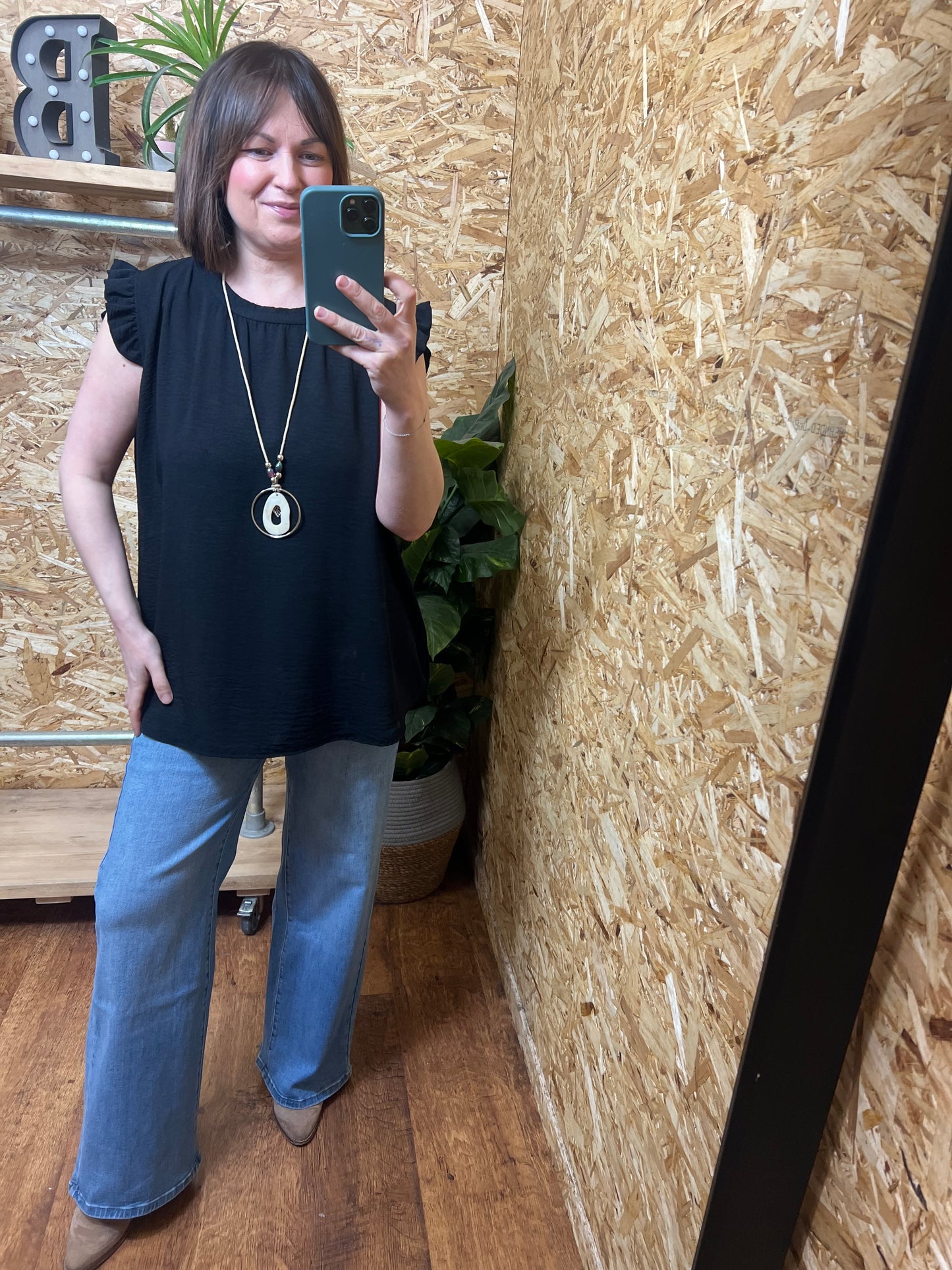 Ebony Frill Top