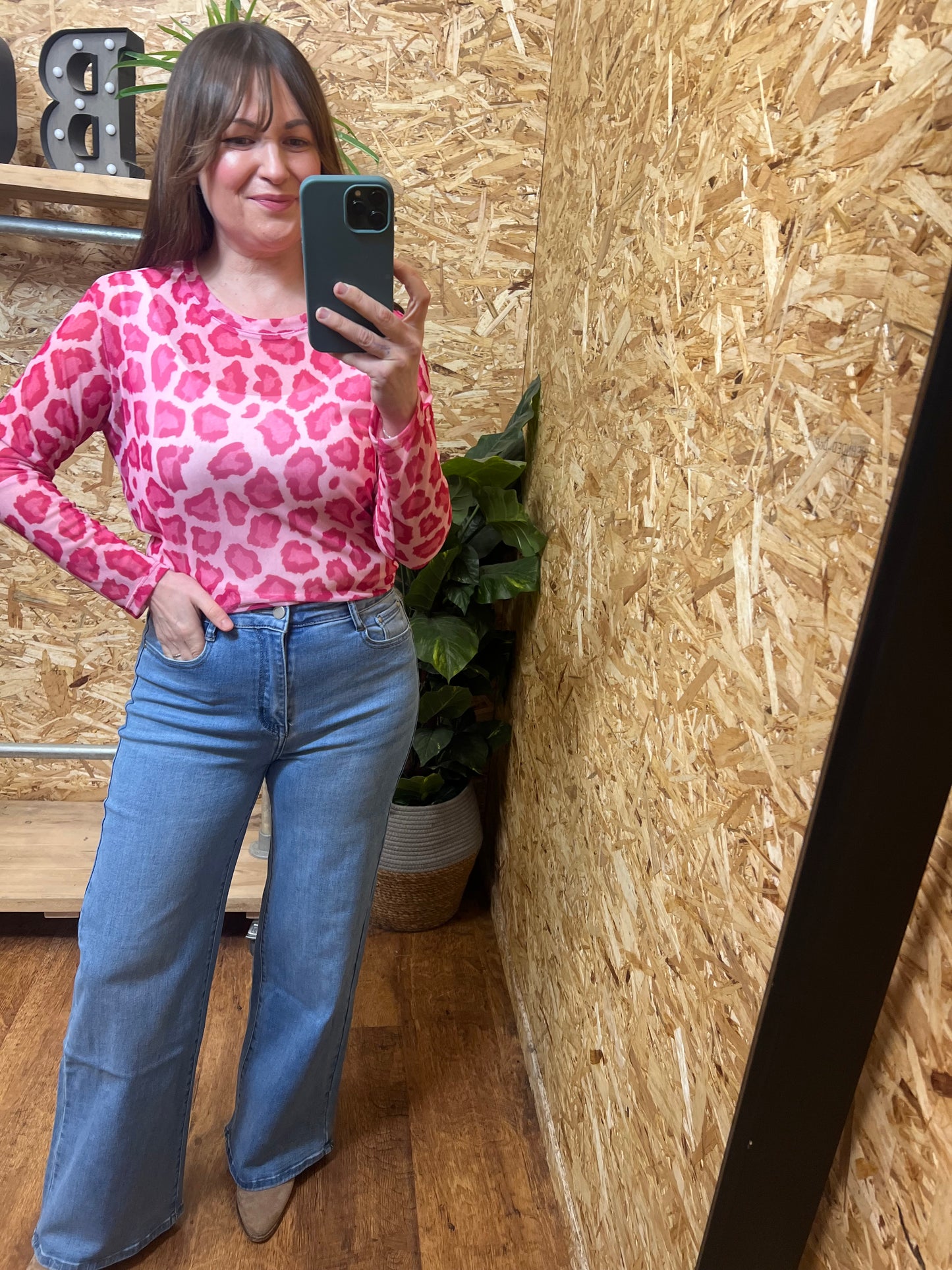 Lena Animal Print Mesh Top