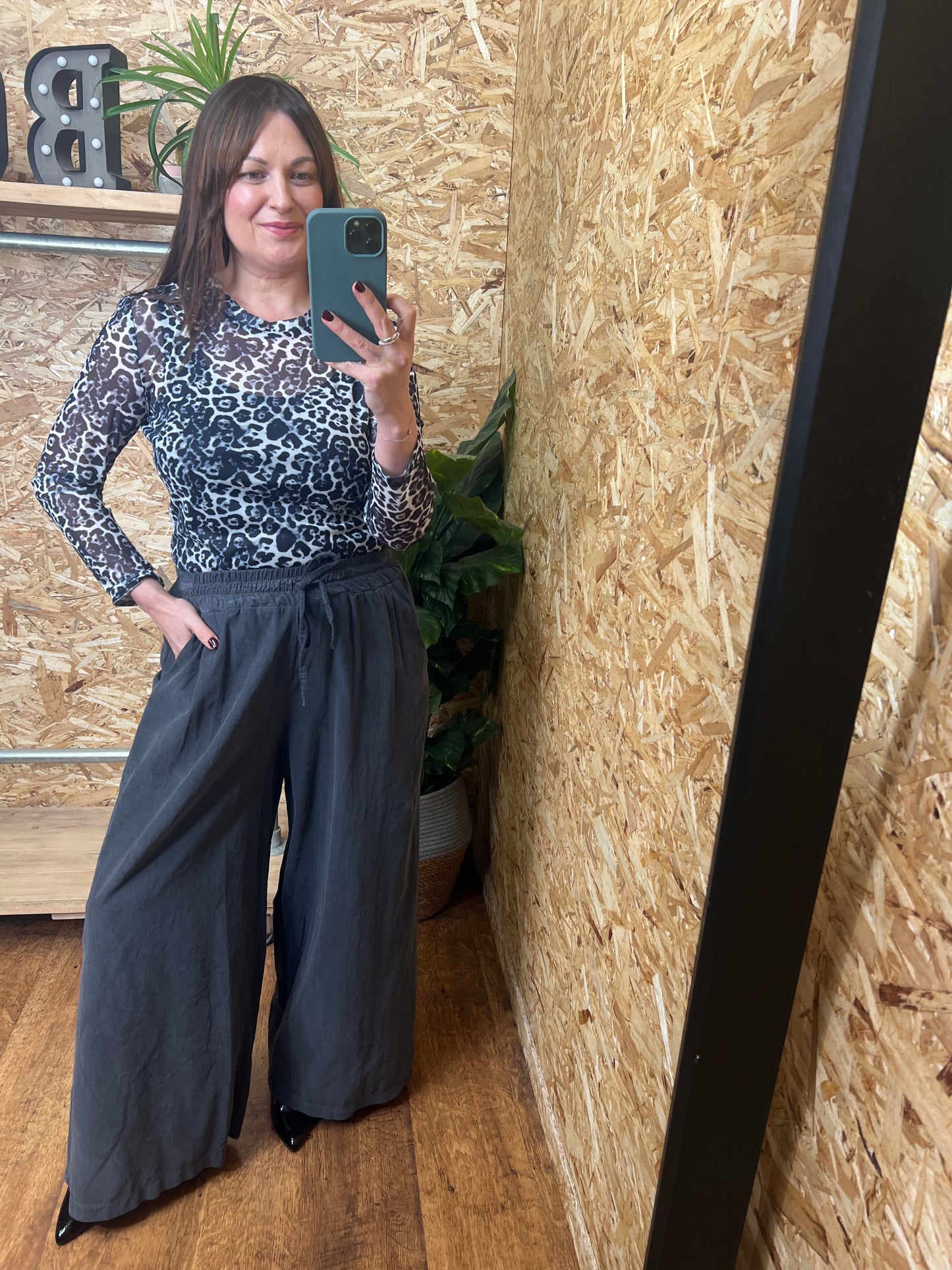 Needlecord Wide Leg Trousers