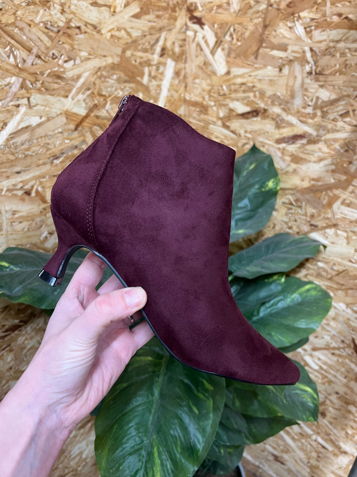 Faux Suede Kitten Heel Boot