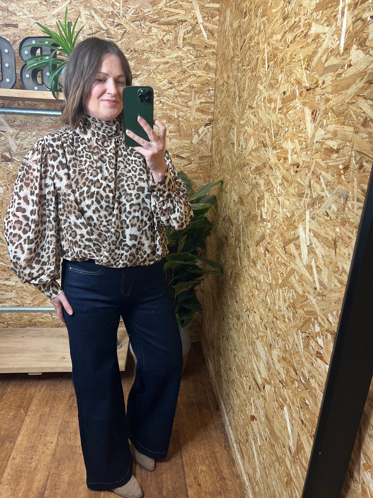 Leopard Tie Back Blouse
