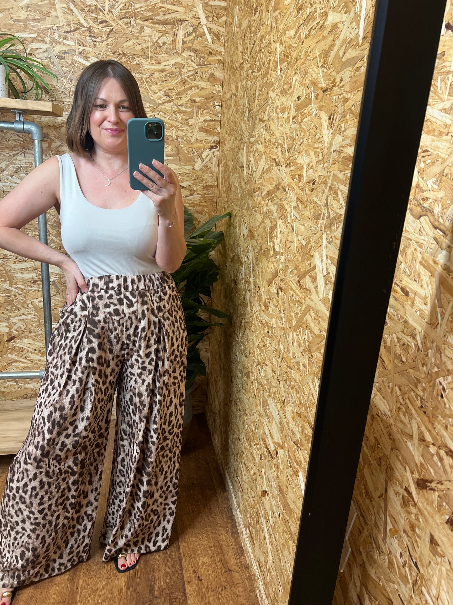 Leopard Wide Leg Trousers