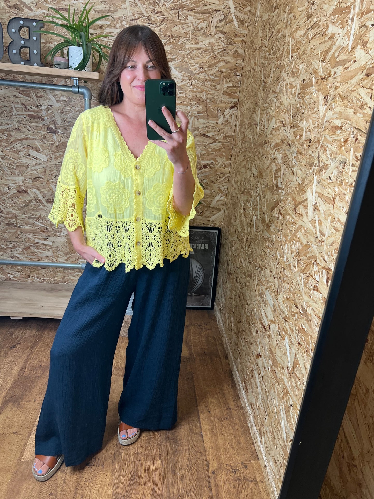 Lana Crochet Button Top