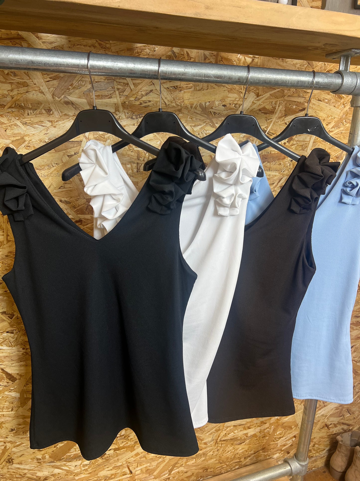 Ruffle Shoulder Vest