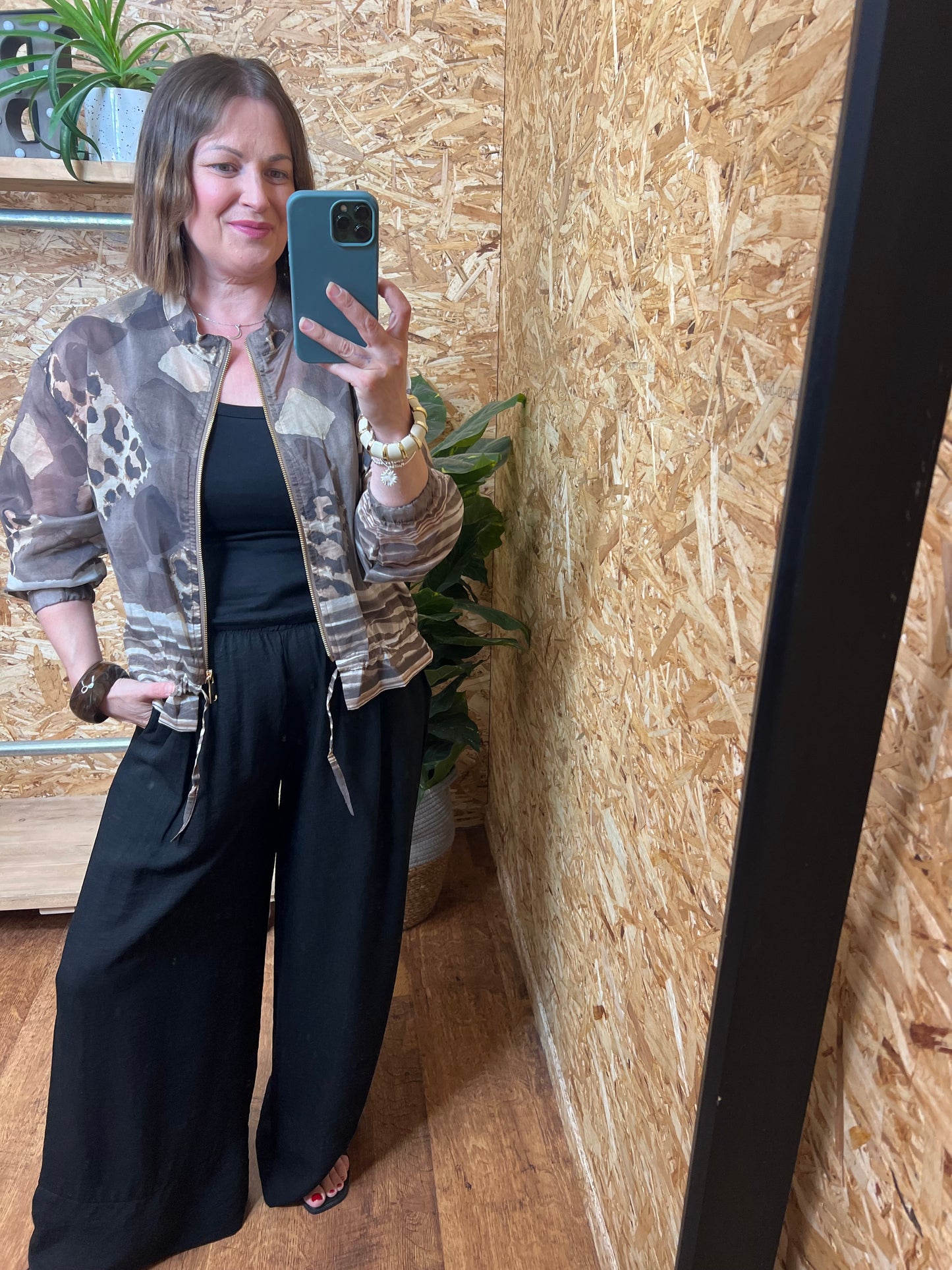 Lightweight Animal Print Bomber Jacket
