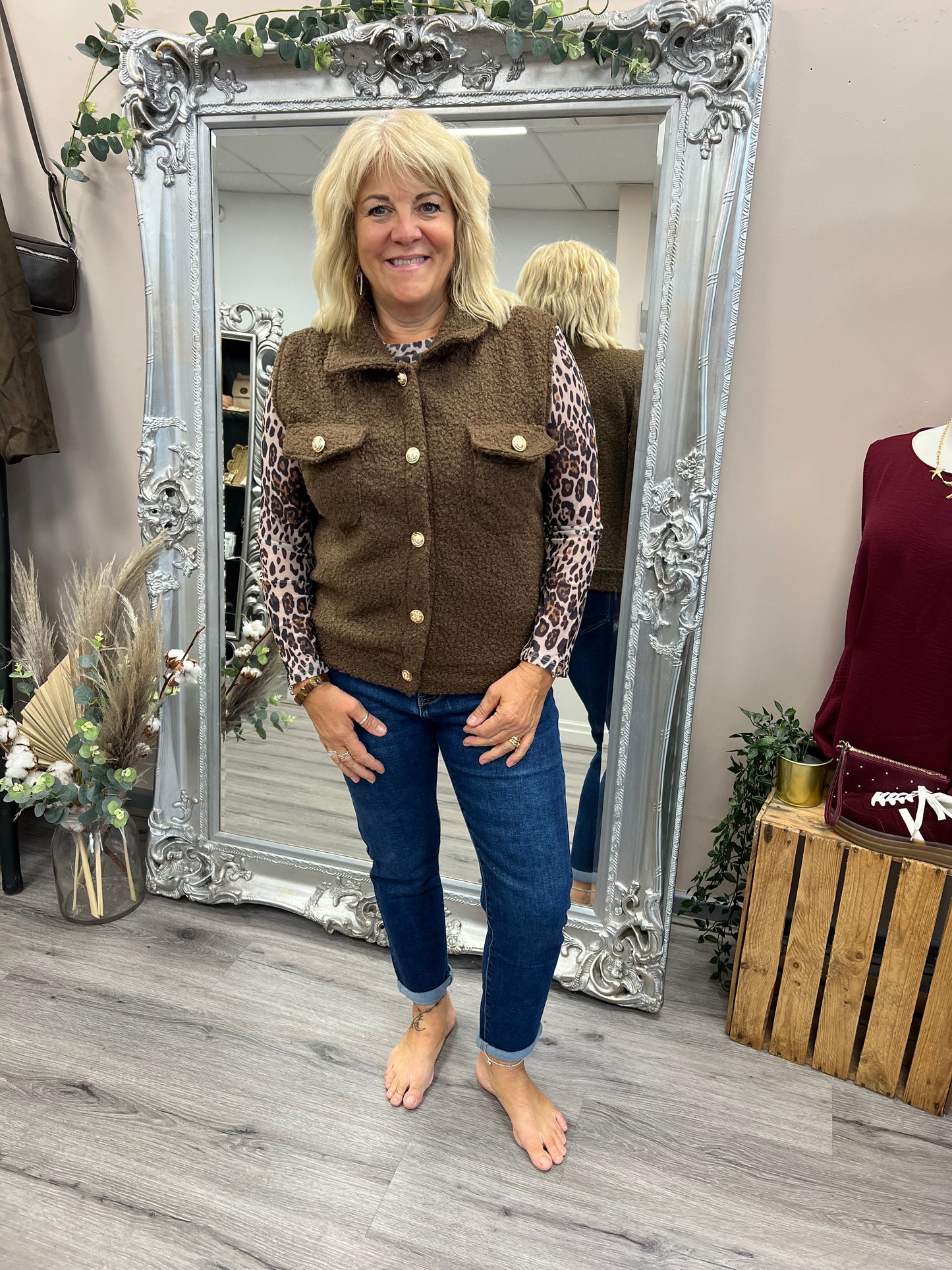 Gold Button Boucle Waistcoat