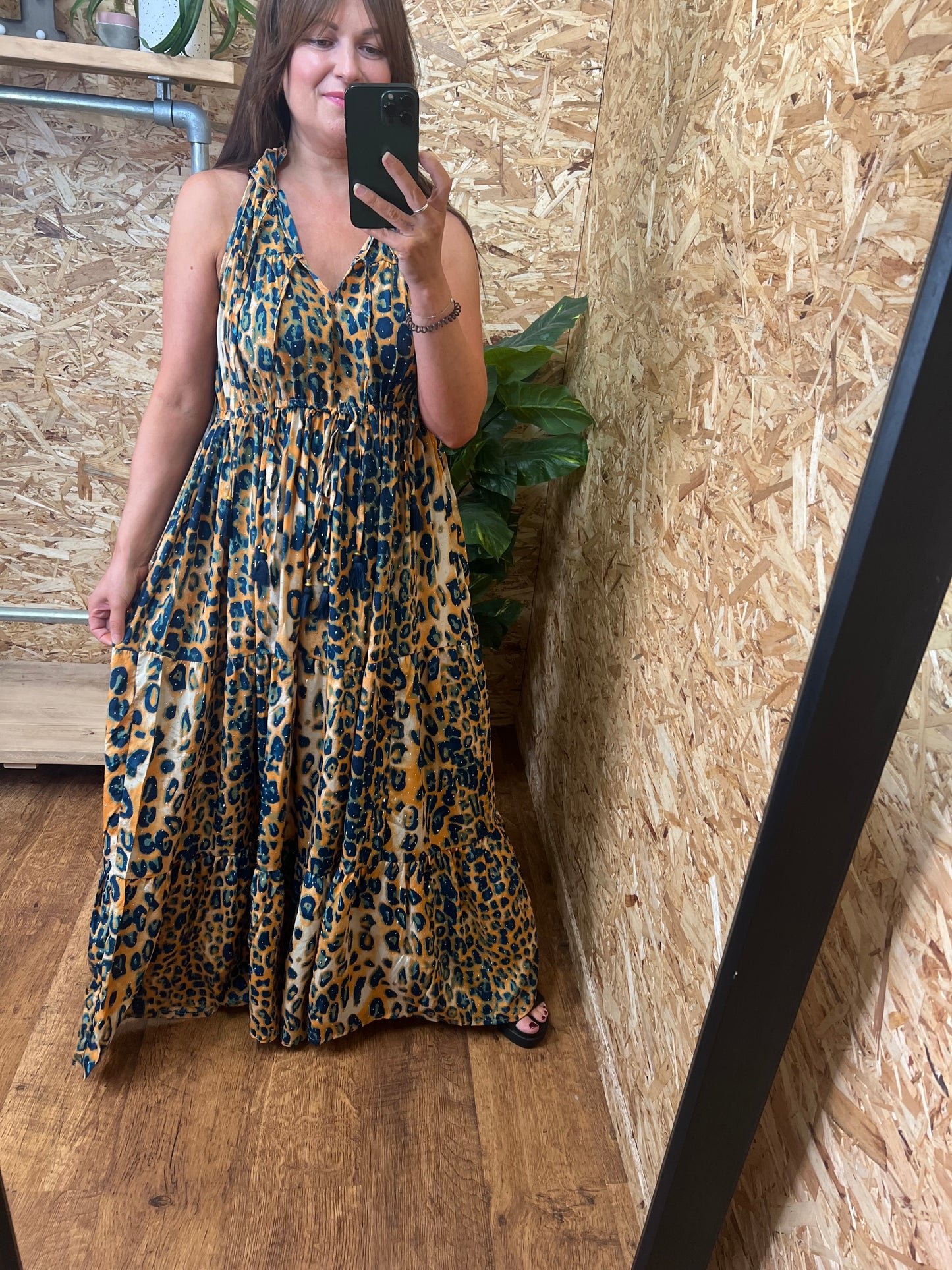 Leopard Stud Detail Maxi