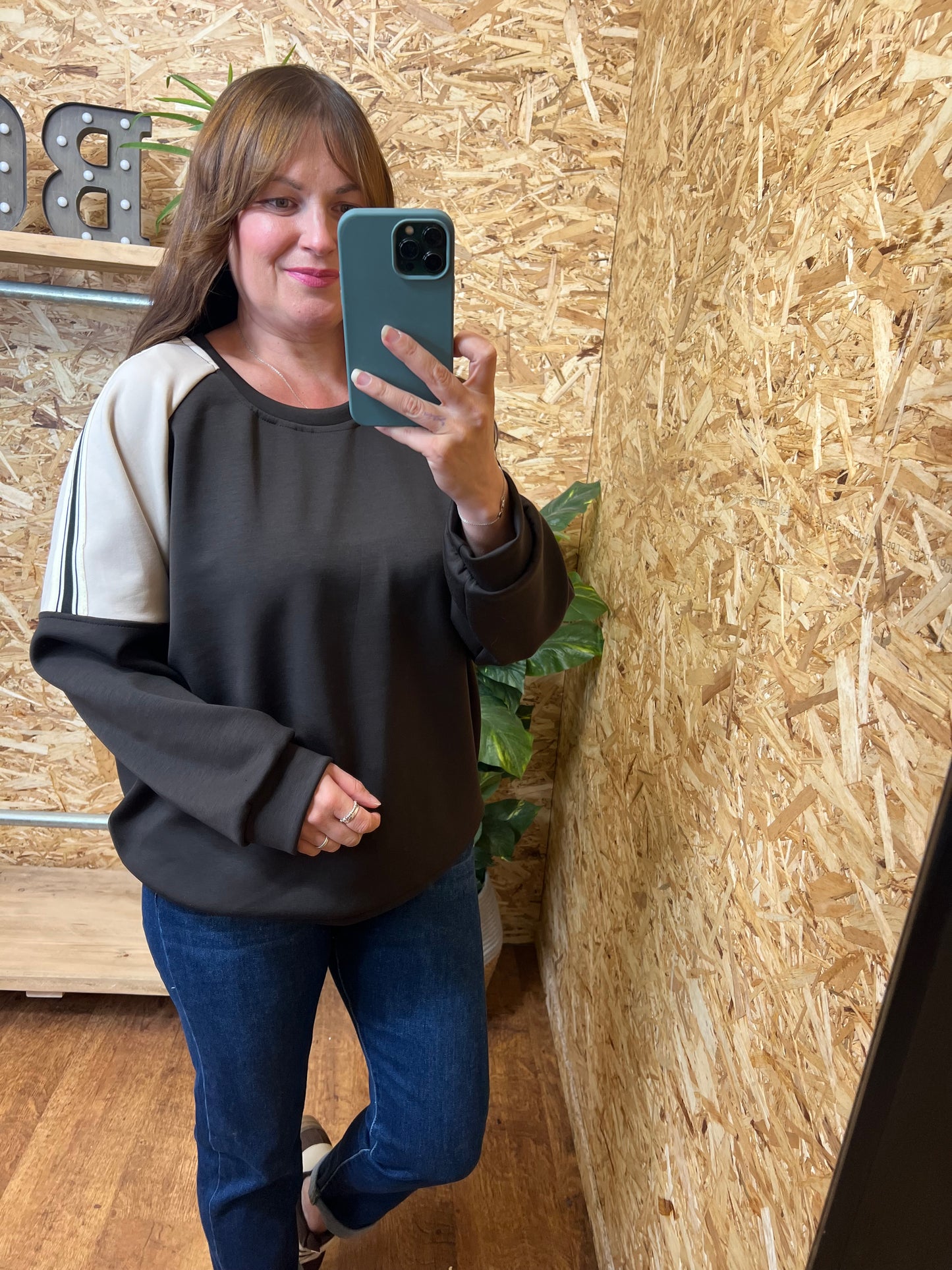 Stripe Trim Sweatshirt