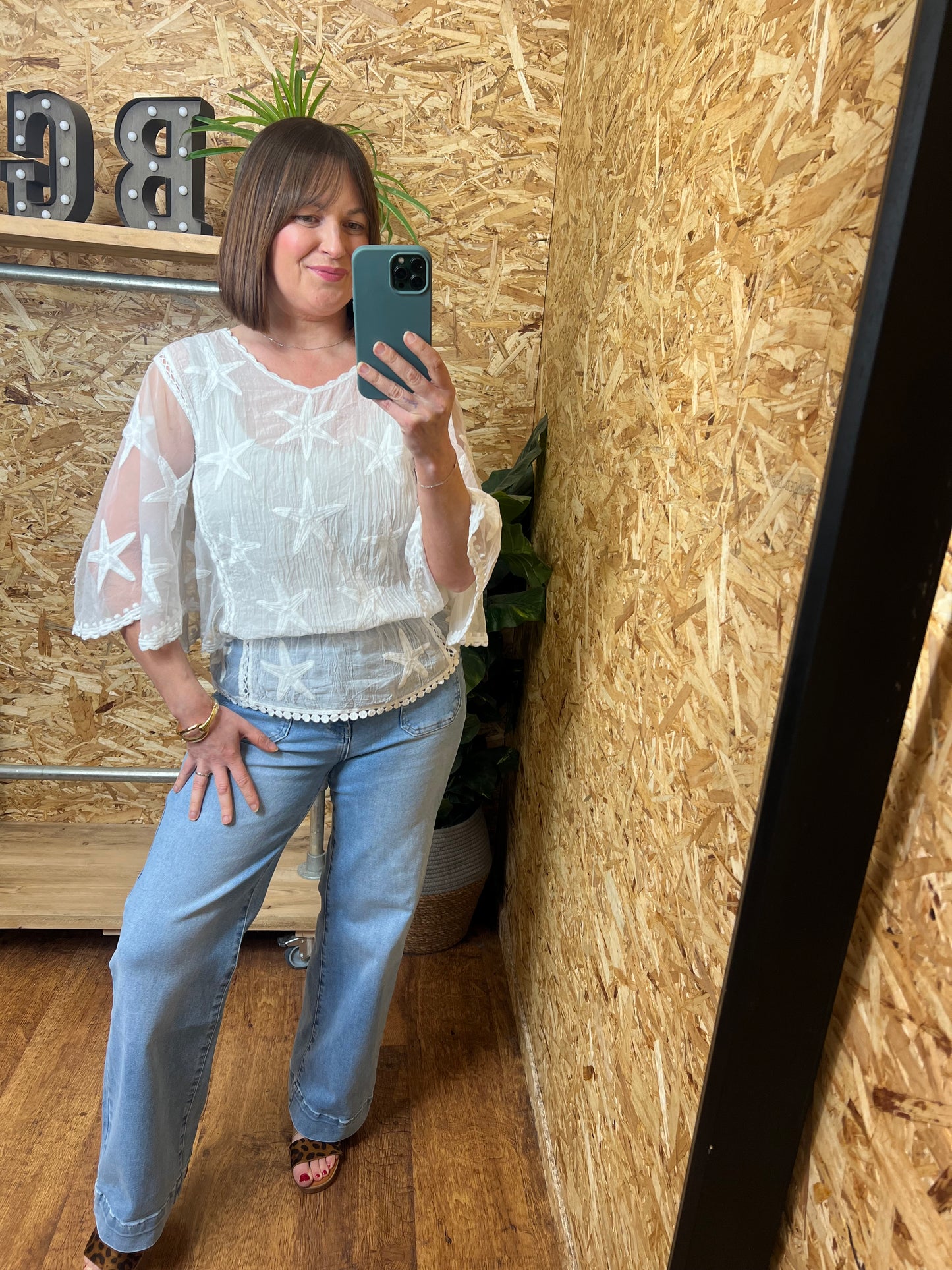Star Lace Detail Top
