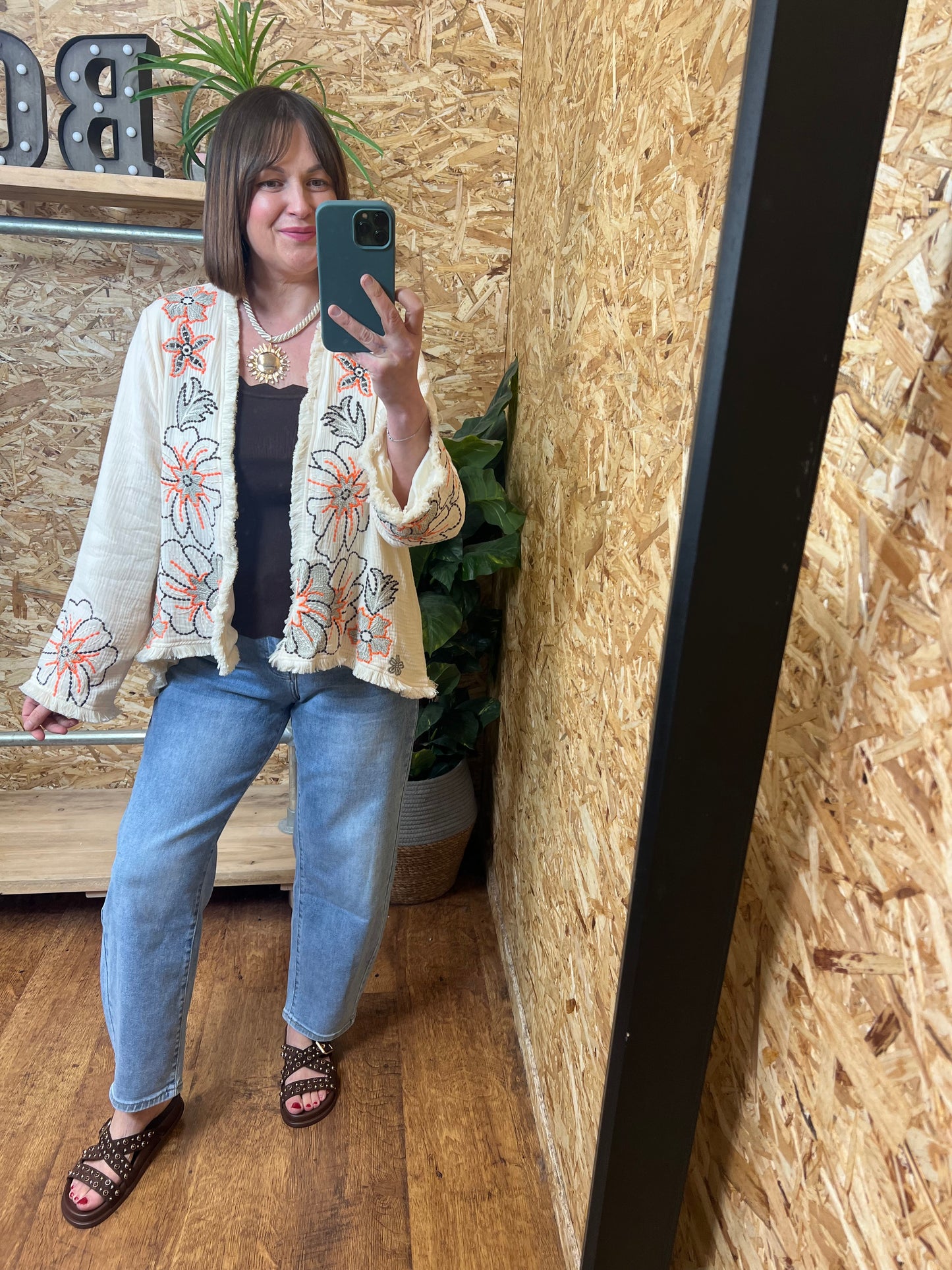 Embroidered Fringe Jacket