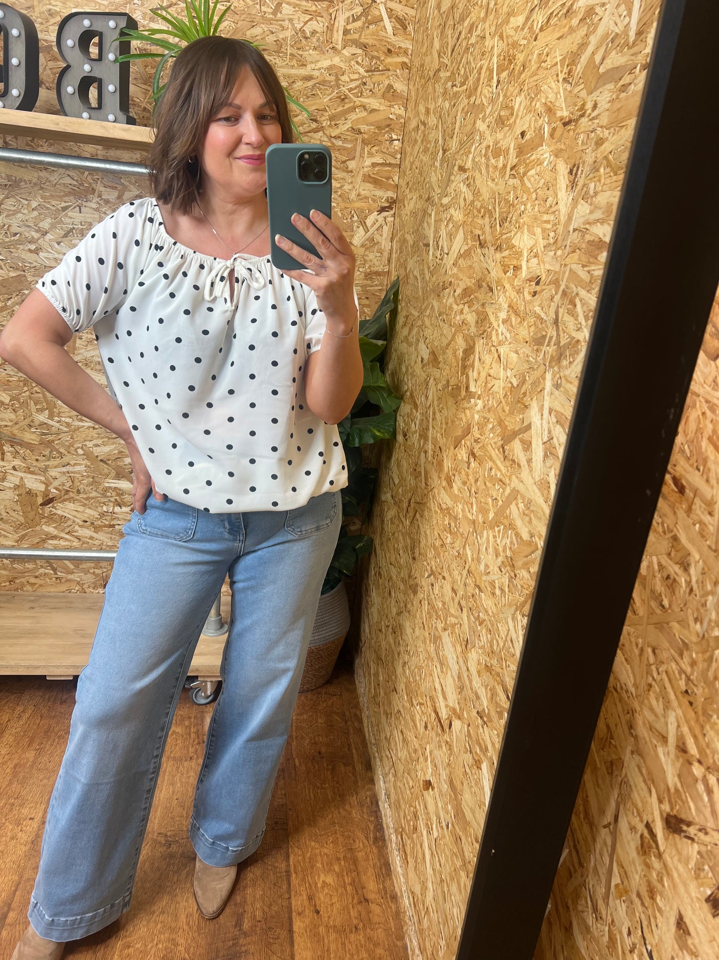 Polka Dot Bardot Top