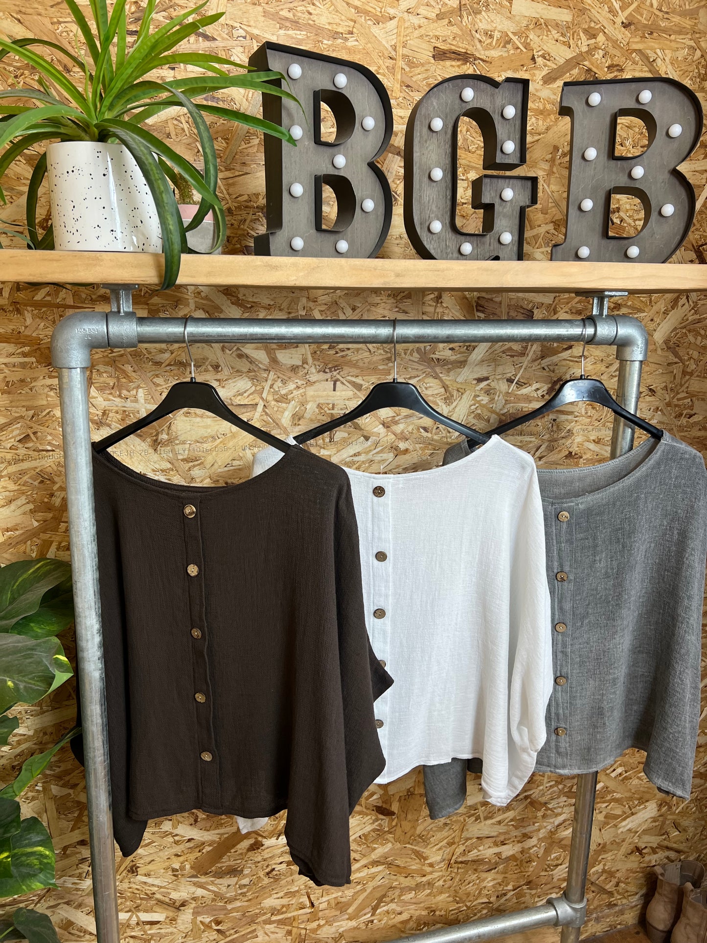 Nola Button Back Top