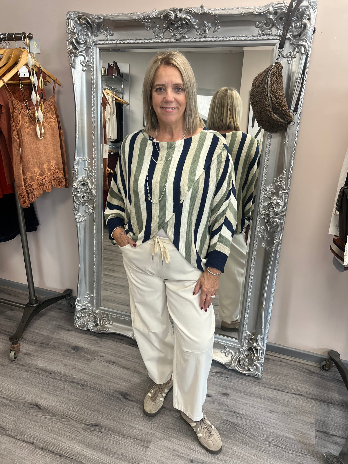 Stripe Crossover Knit