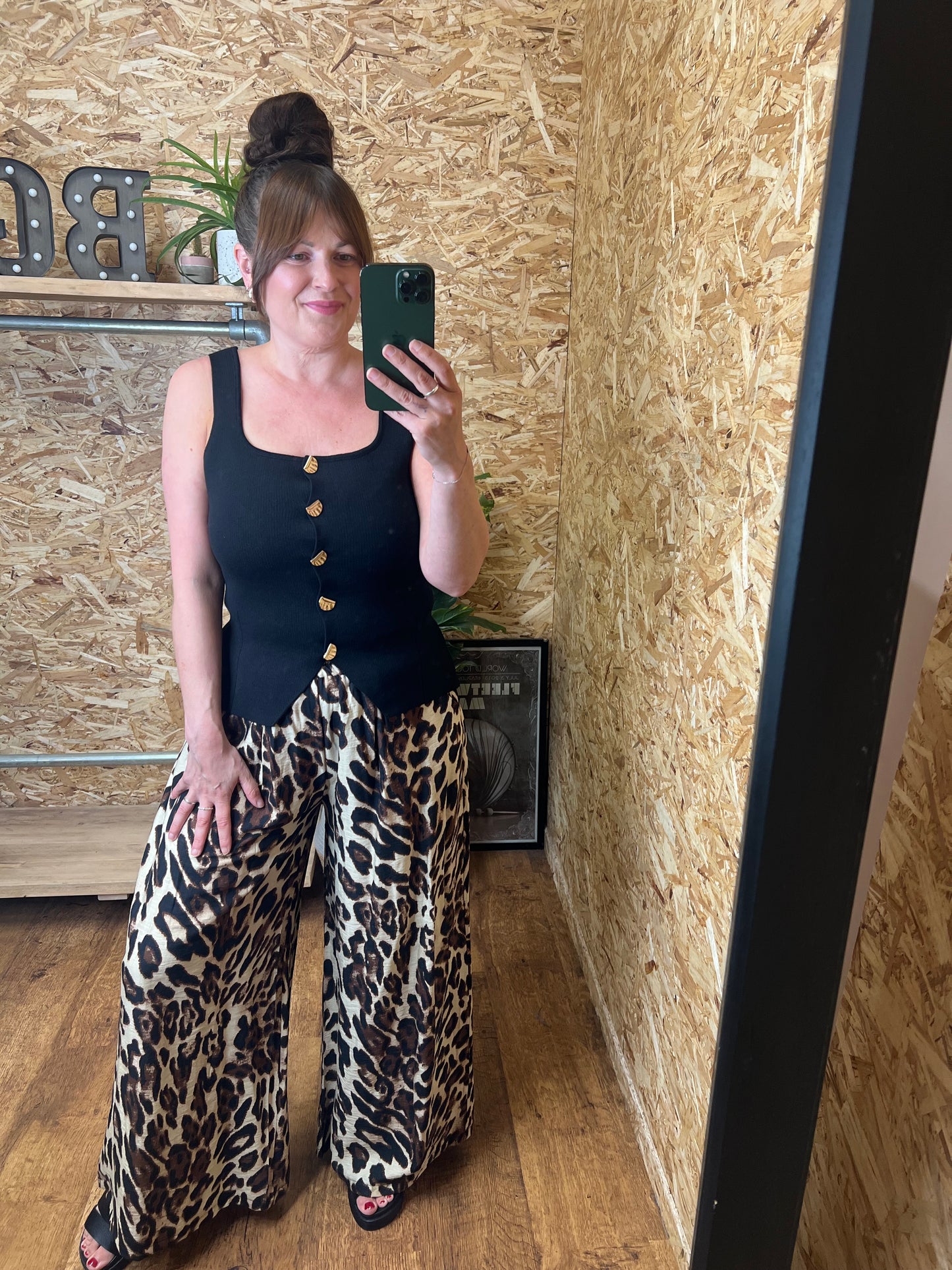 Leopard Palazzao Trousers