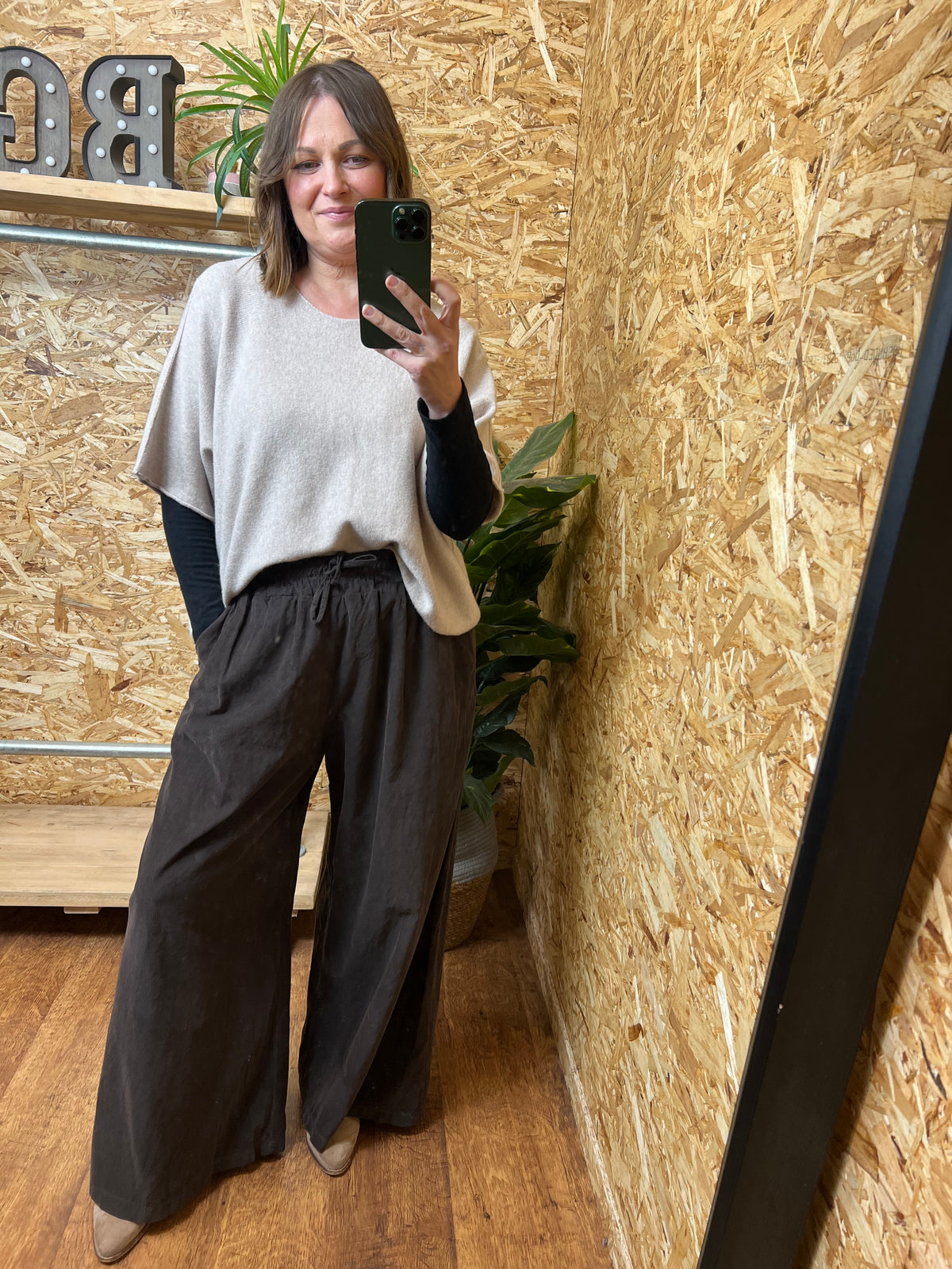 Needlecord Wide Leg Trousers