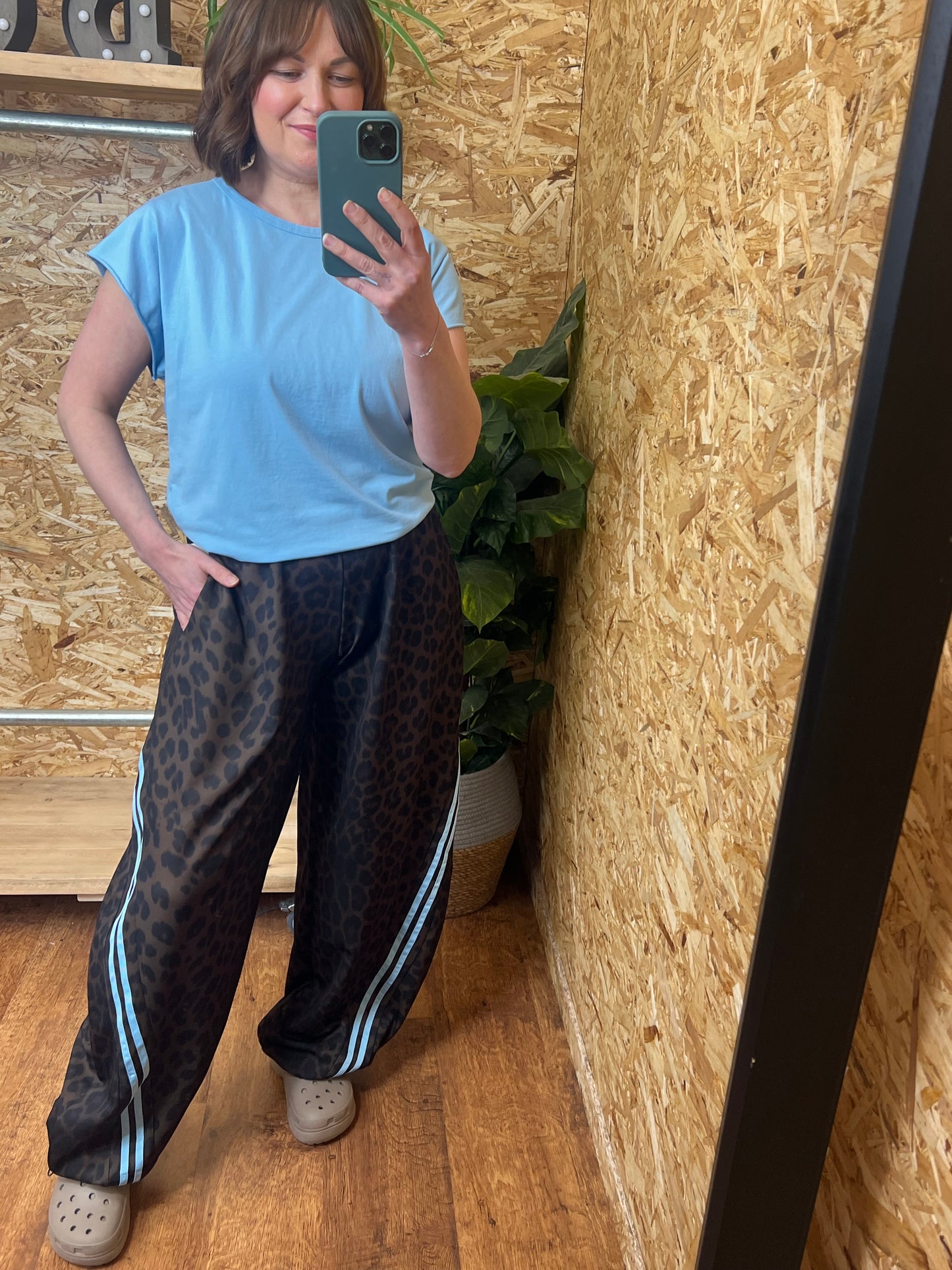 Leopard Stripe Parachute Joggers