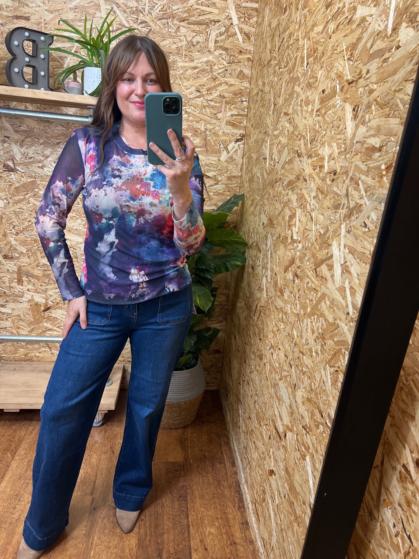 Multi Coloured TIe Dye Mesh Top