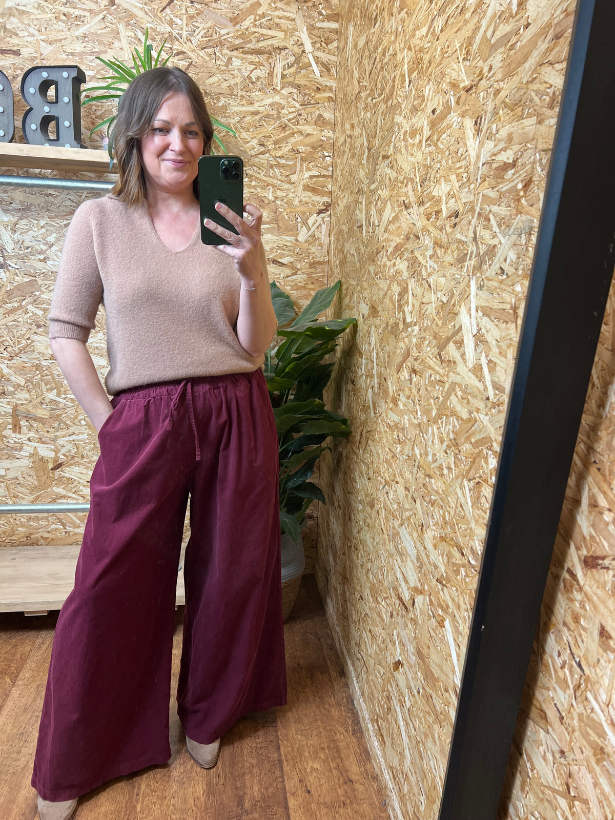 Needlecord Wide Leg Trousers