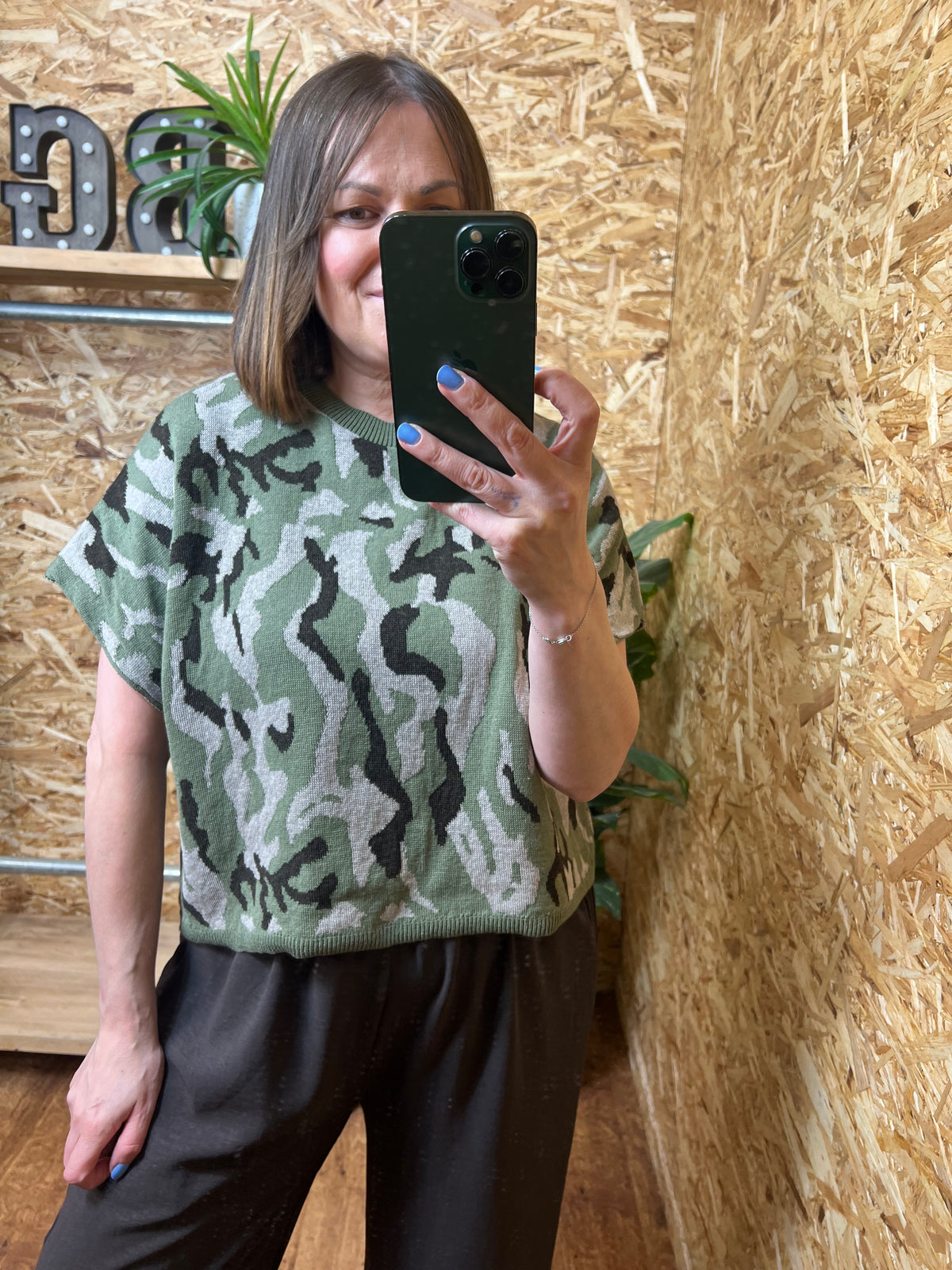 Camo Print Short Knit
