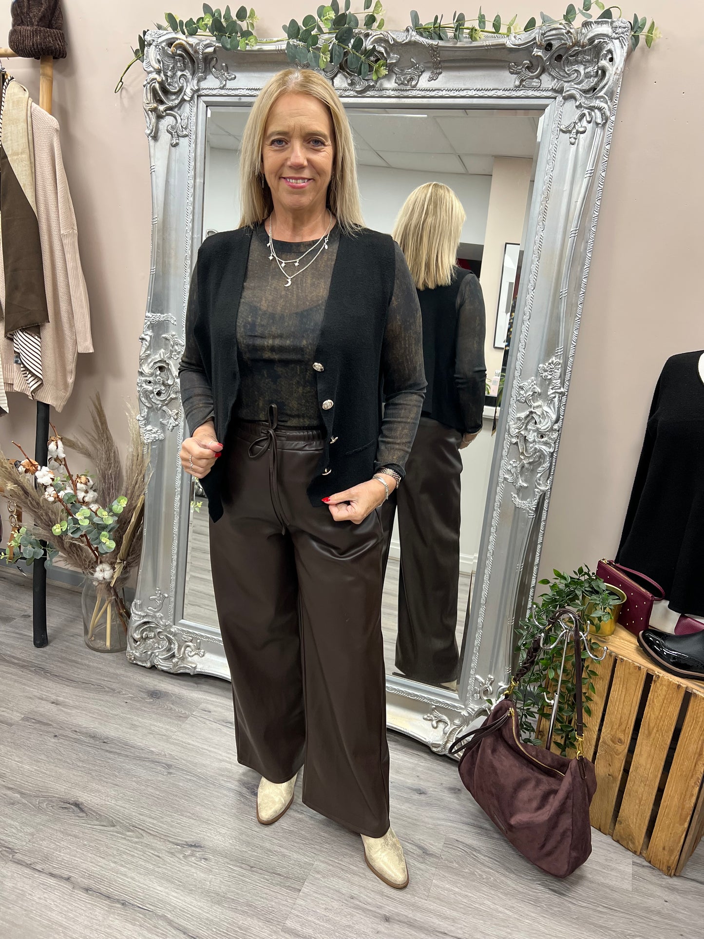 Black/Gold Shimmer Top