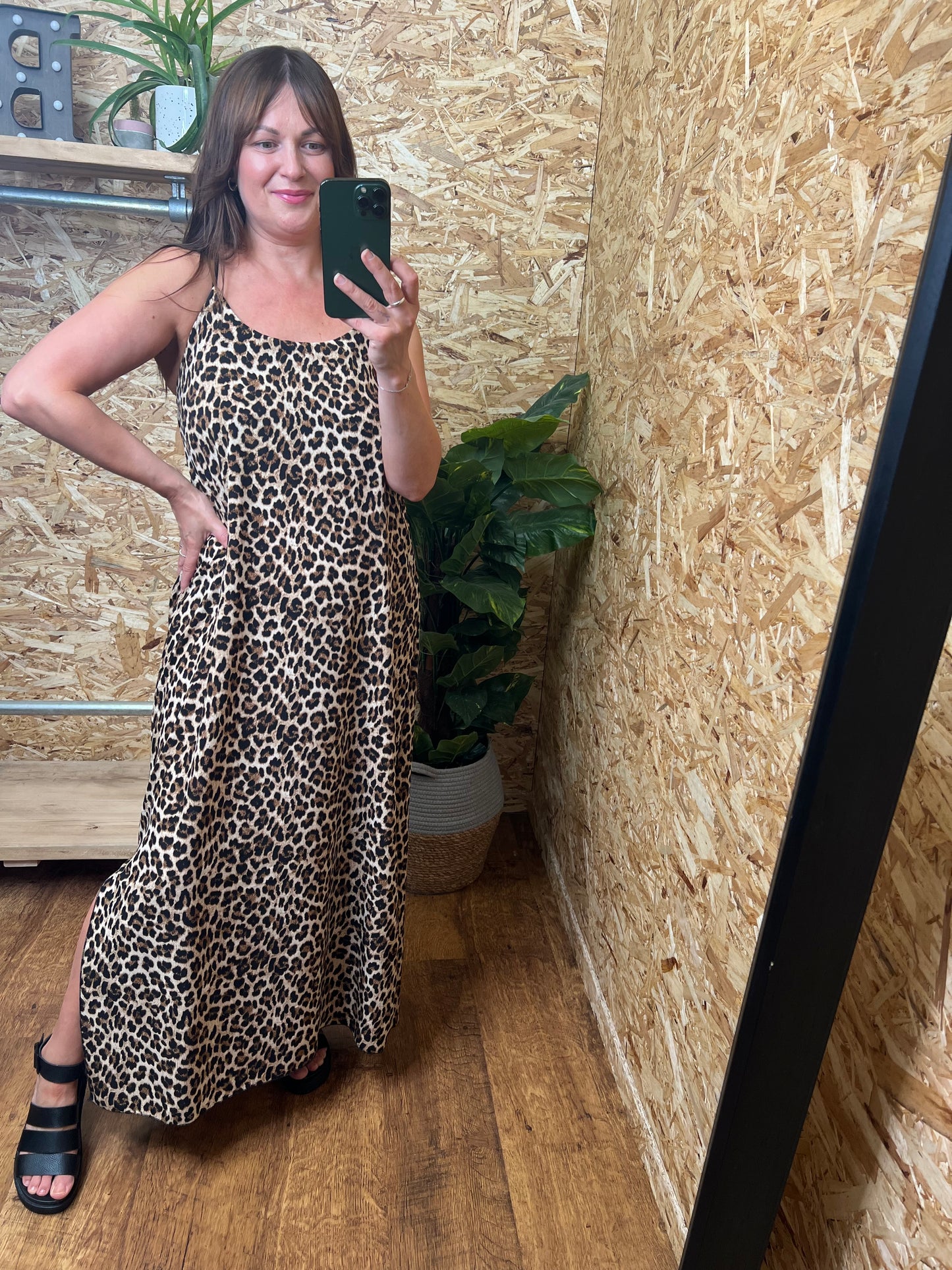 Side Split Maxi Leopard