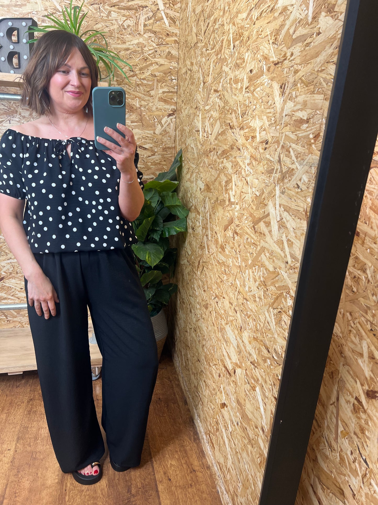 Polka Dot Bardot Top