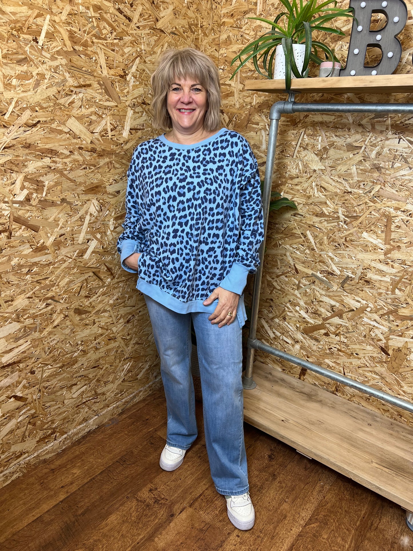 Oversized Animal Print Sweatshirt