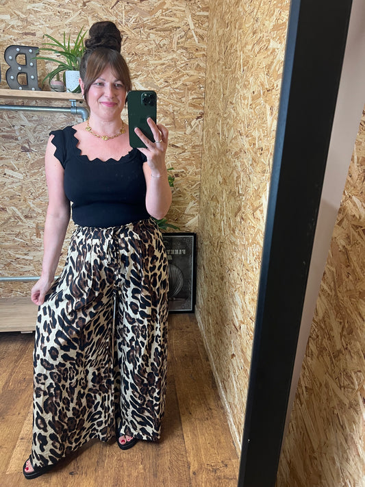 Leopard Palazzao Trousers