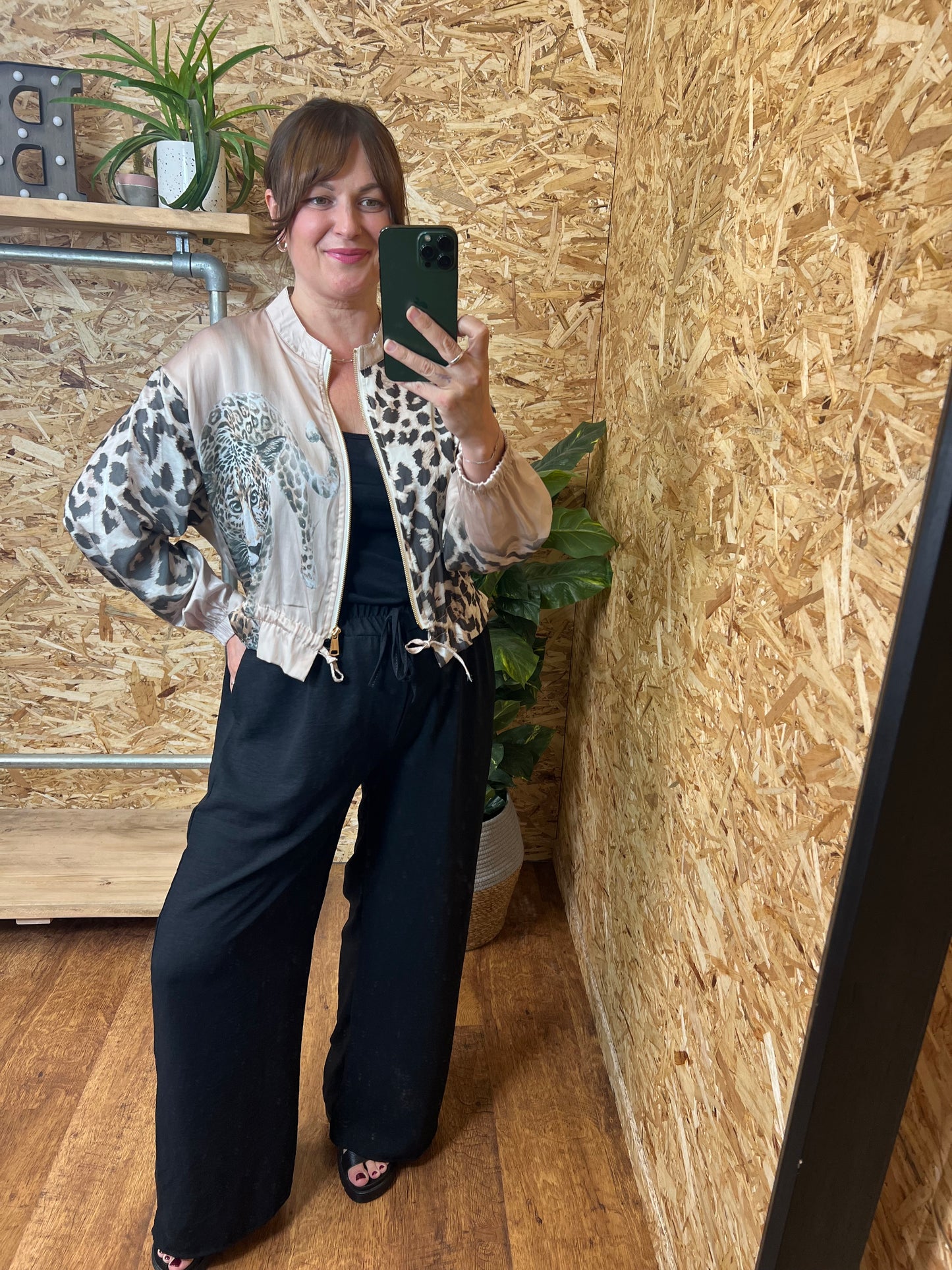 Leopard Print Bomber Jacket