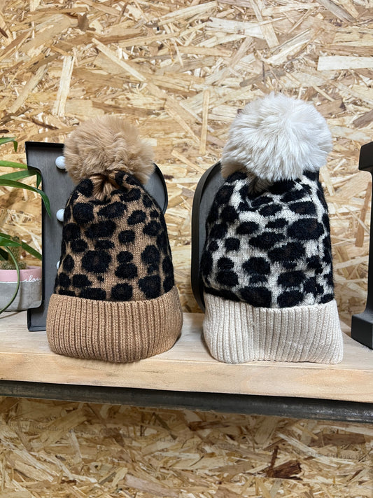 Leopard Bobble Hat