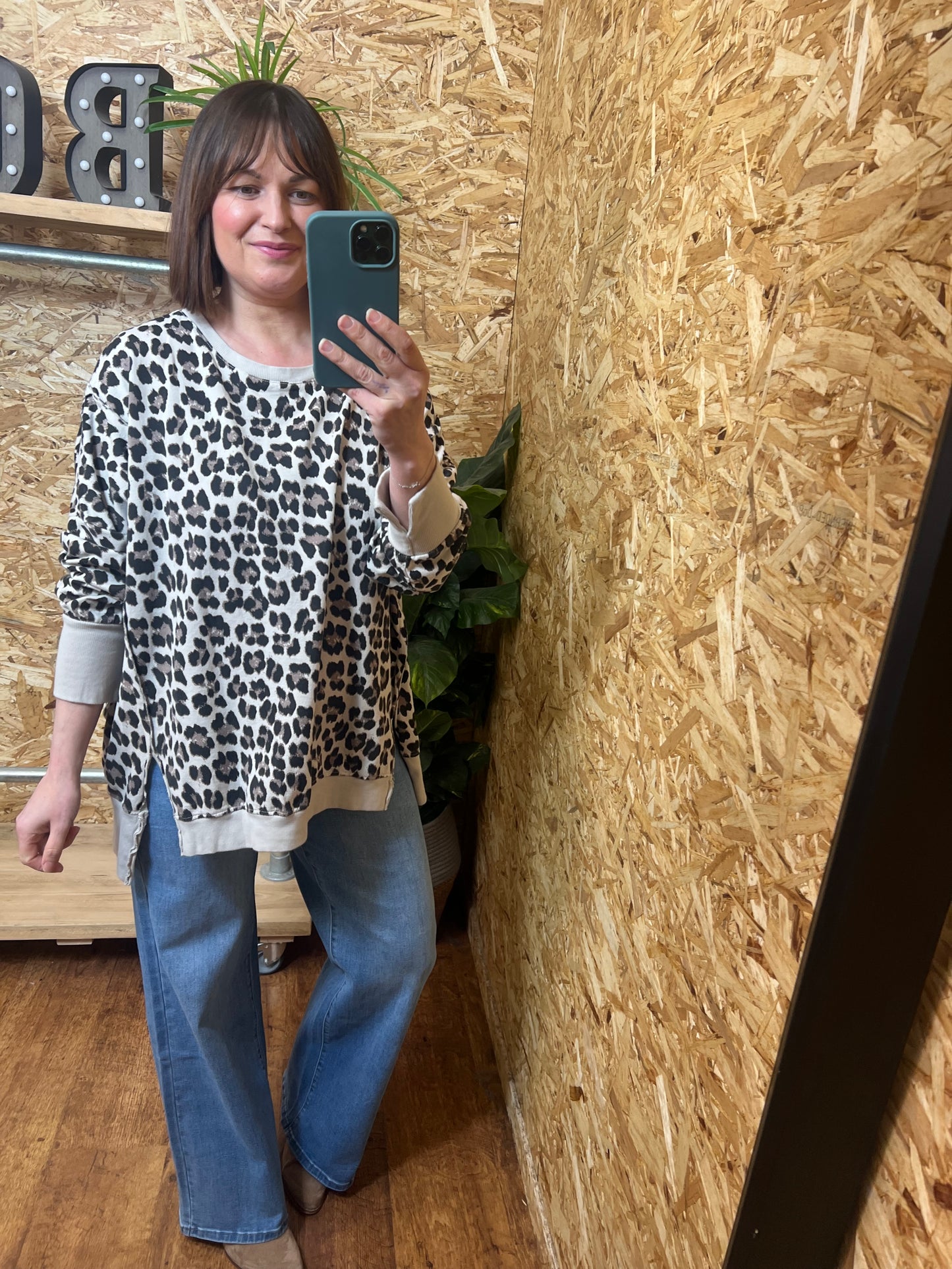 Oversized Animal Print Sweatshirt