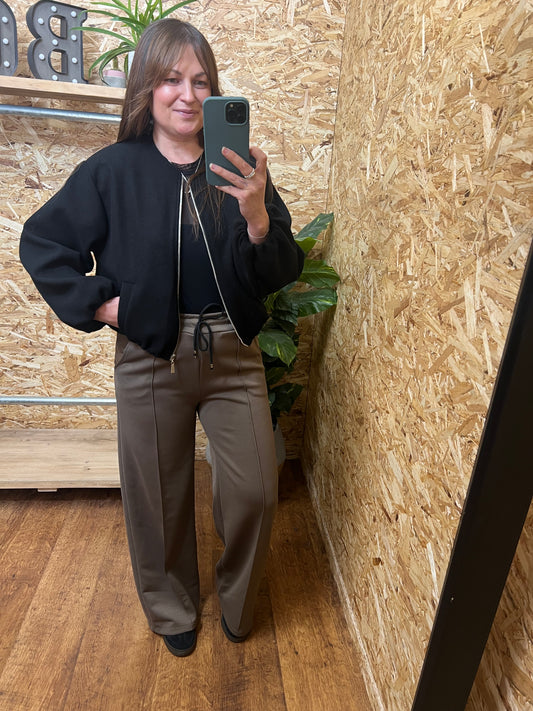 Collarless Bomber Jacket