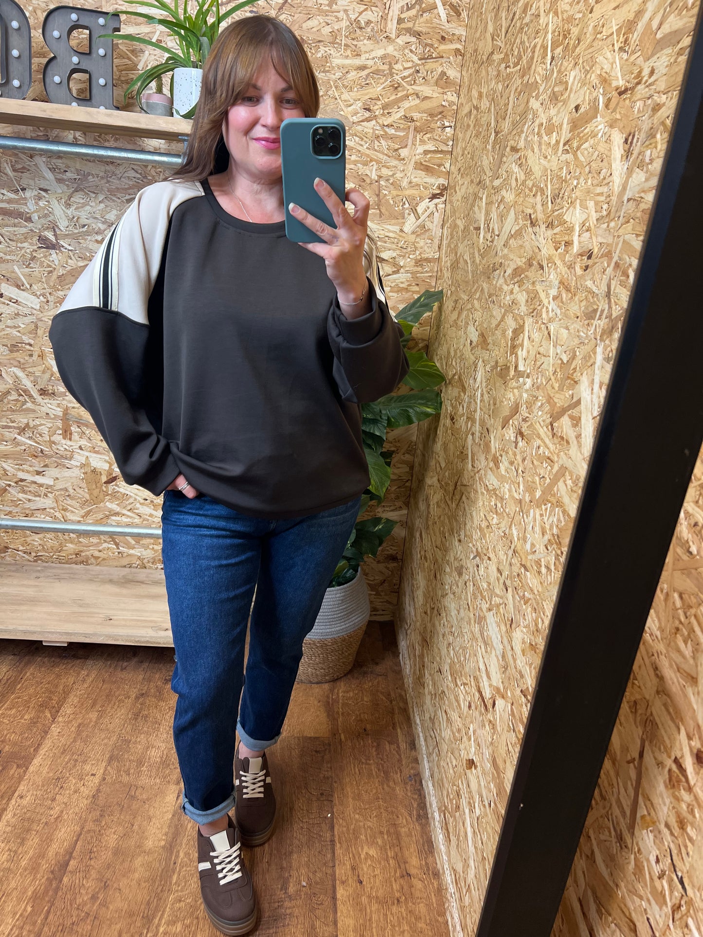 Stripe Trim Sweatshirt